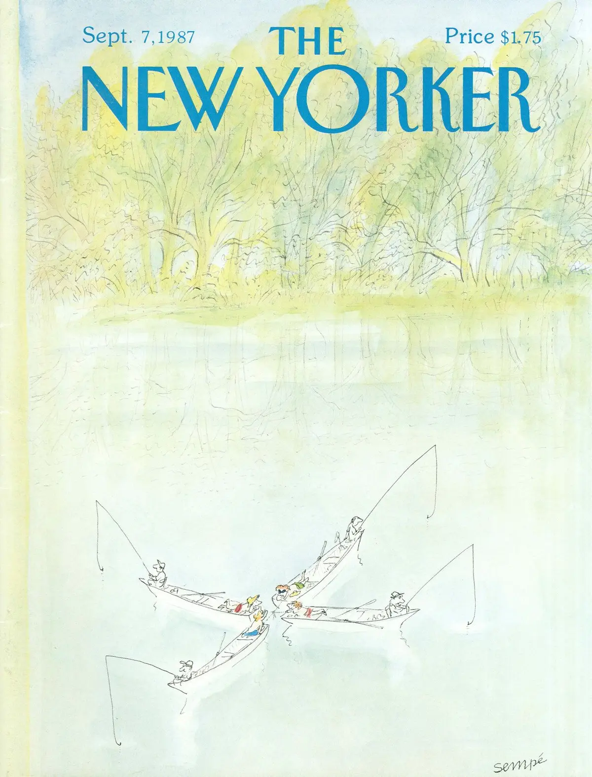Обложка The New Yorker, 7 сентября 1987, художник Жан-Жак Сампе