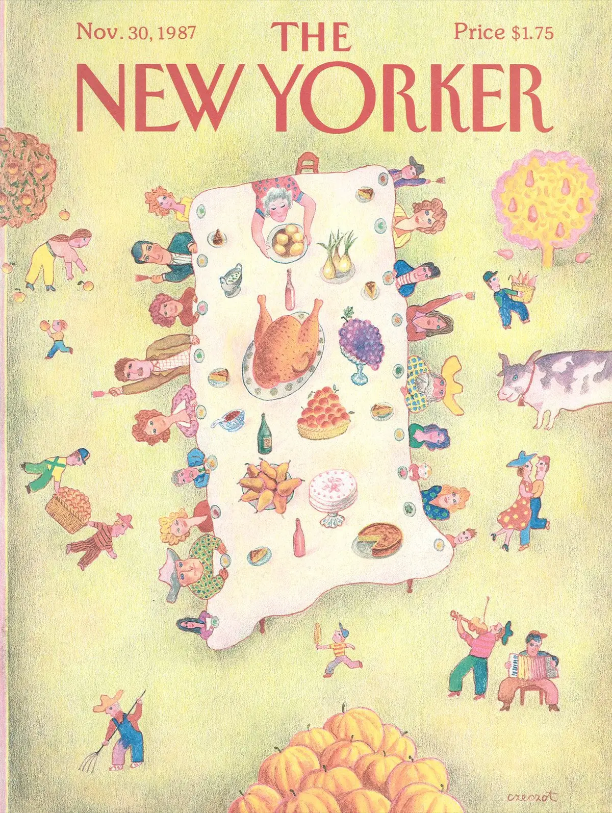 Обложка The New Yorker, 30 ноября 1987, художник Анджей Чечот