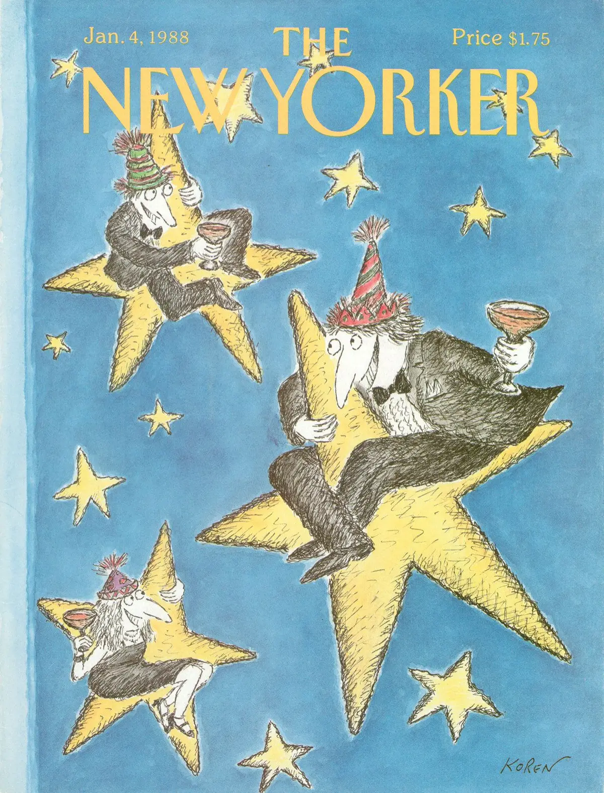Обложка The New Yorker, 4 января 1988, художник Эдвард Корен