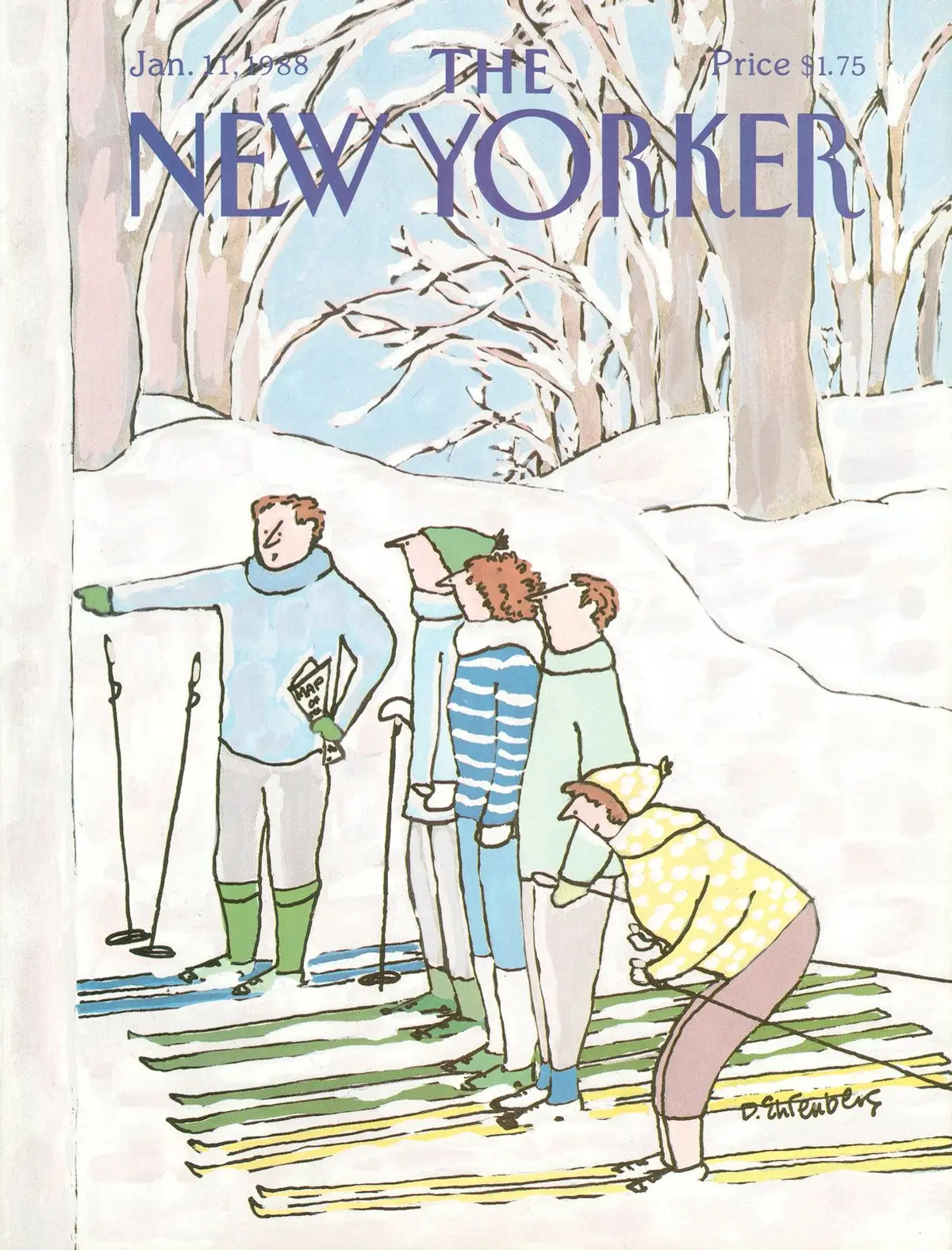 Обложка The New Yorker, 11 января 1988, художник Девера Эренберг