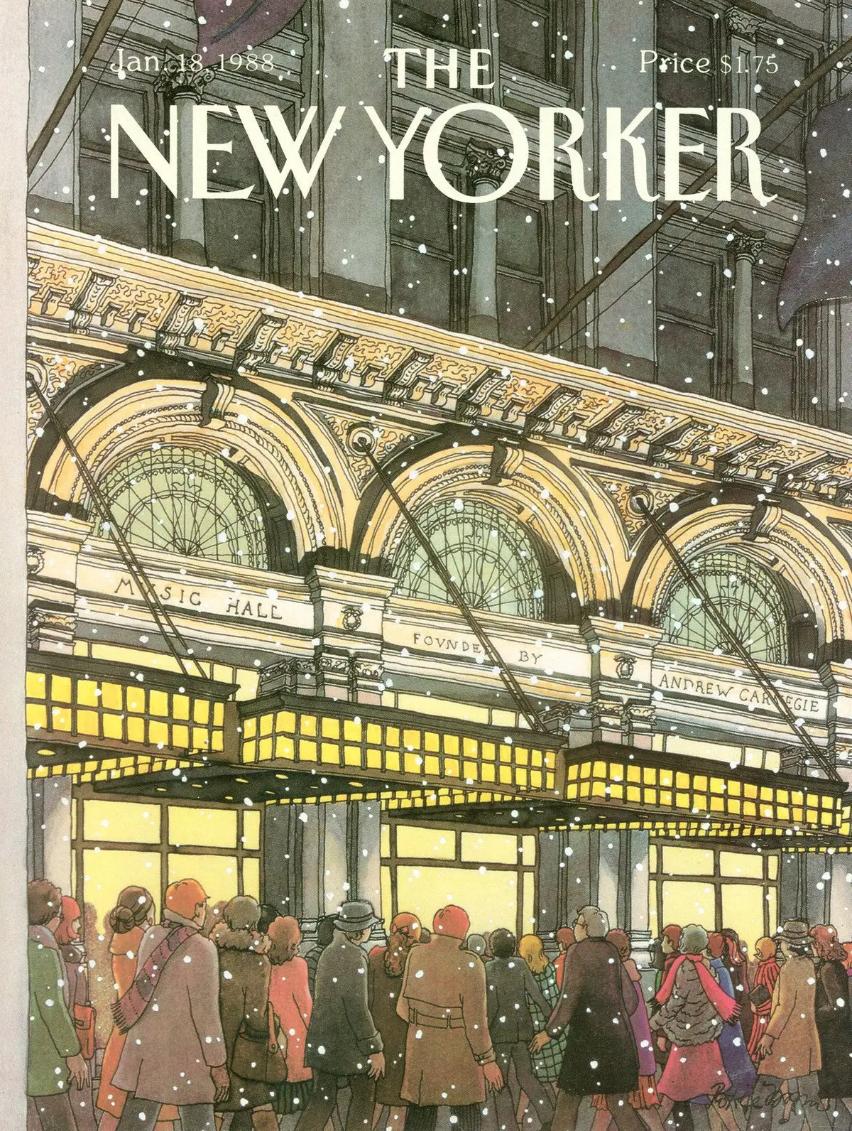 Обложка The New Yorker, 18 января 1988, художник Рокси Манро