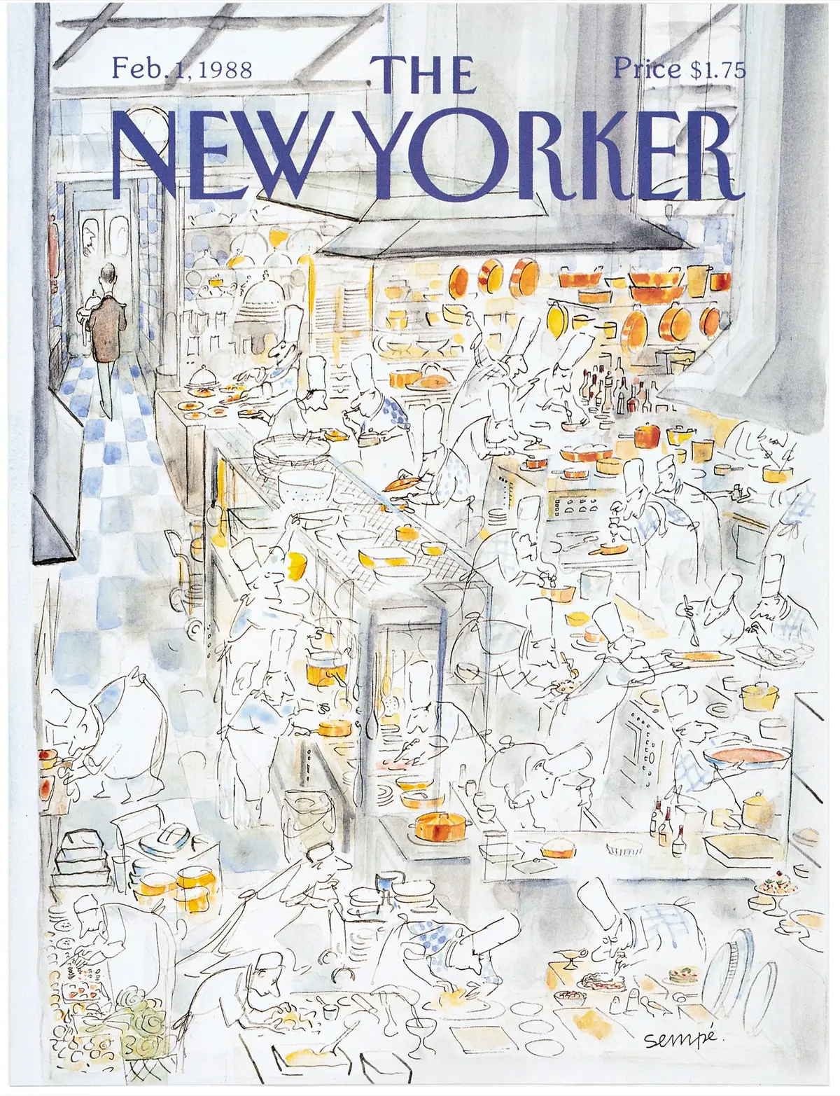 Обложка The New Yorker, 1 февраля 1988, художник Жан-Жак Сампе