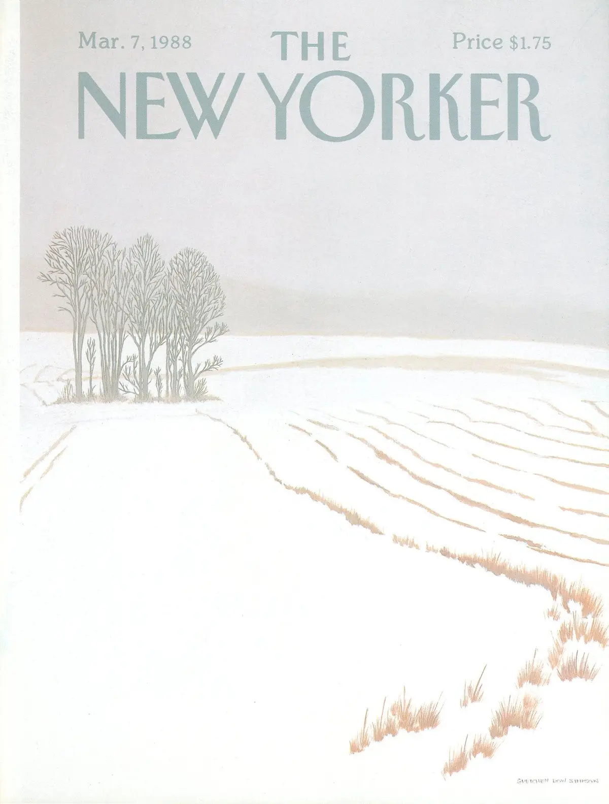 Обложка The New Yorker, 7 марта 1988, художник Гретхен Доу Симпсон