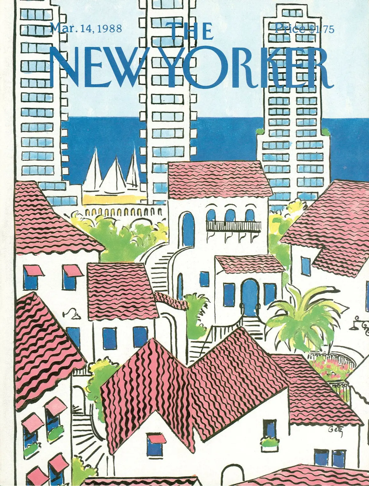 Обложка The New Yorker, 14 марта 1988, художник Артур Гетц