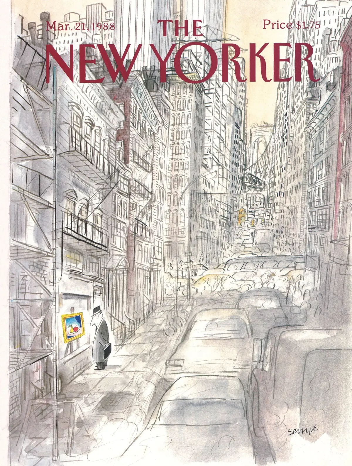 Обложка The New Yorker, 21 марта 1988, художник Жан-Жак Сампе