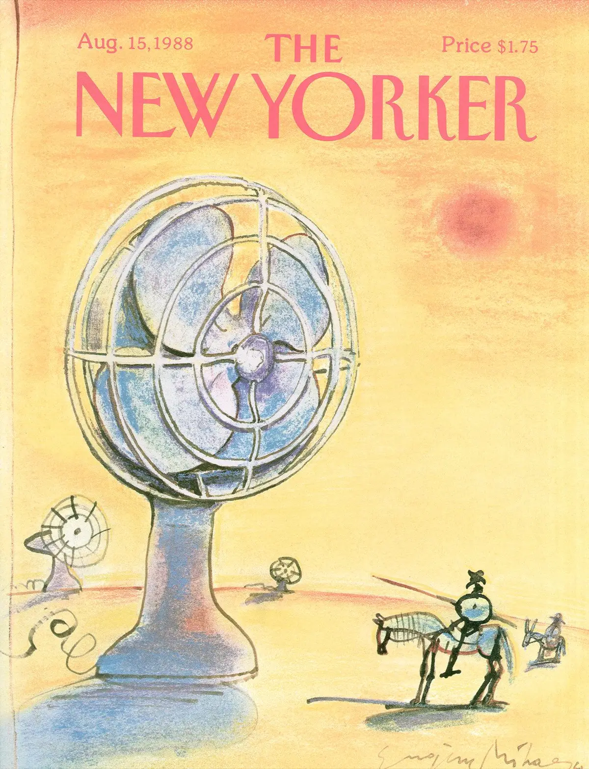 Обложка The New Yorker, 15 августа 1988, художник Эжен Михаеско