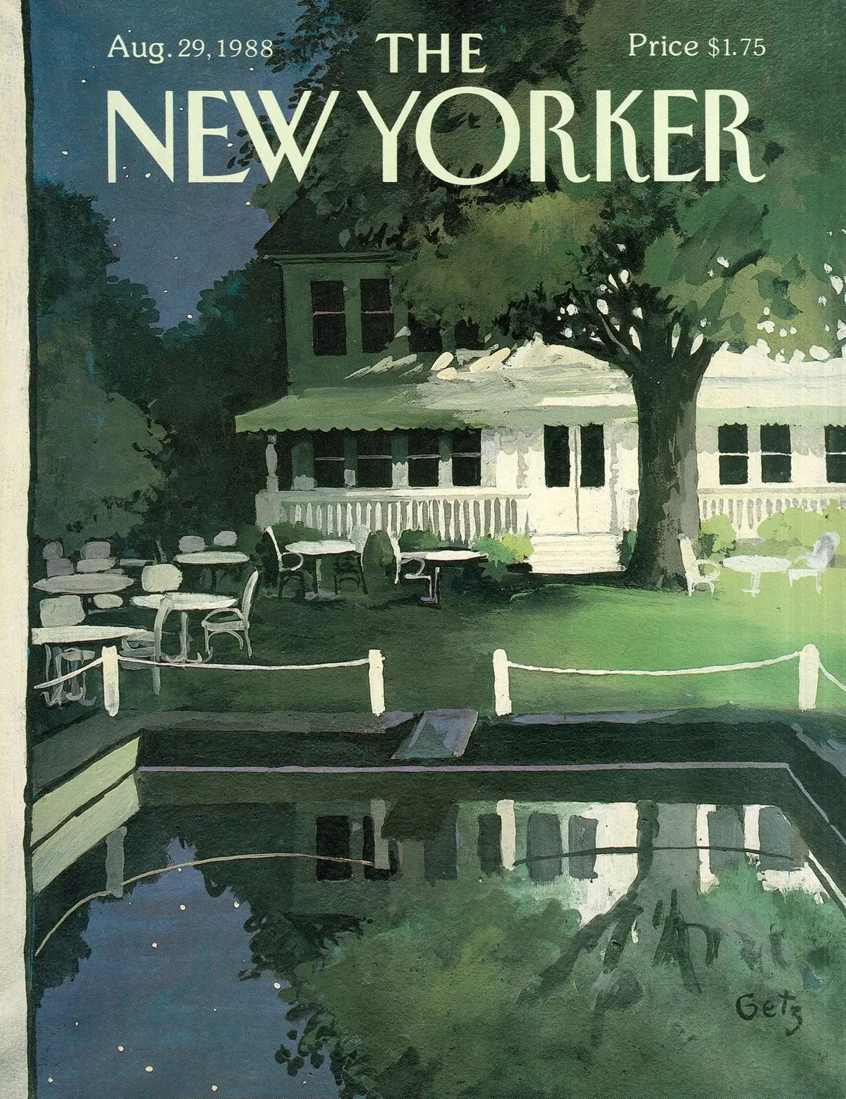 Обложка The New Yorker, 29 августа 1988, художник Артур Гетц