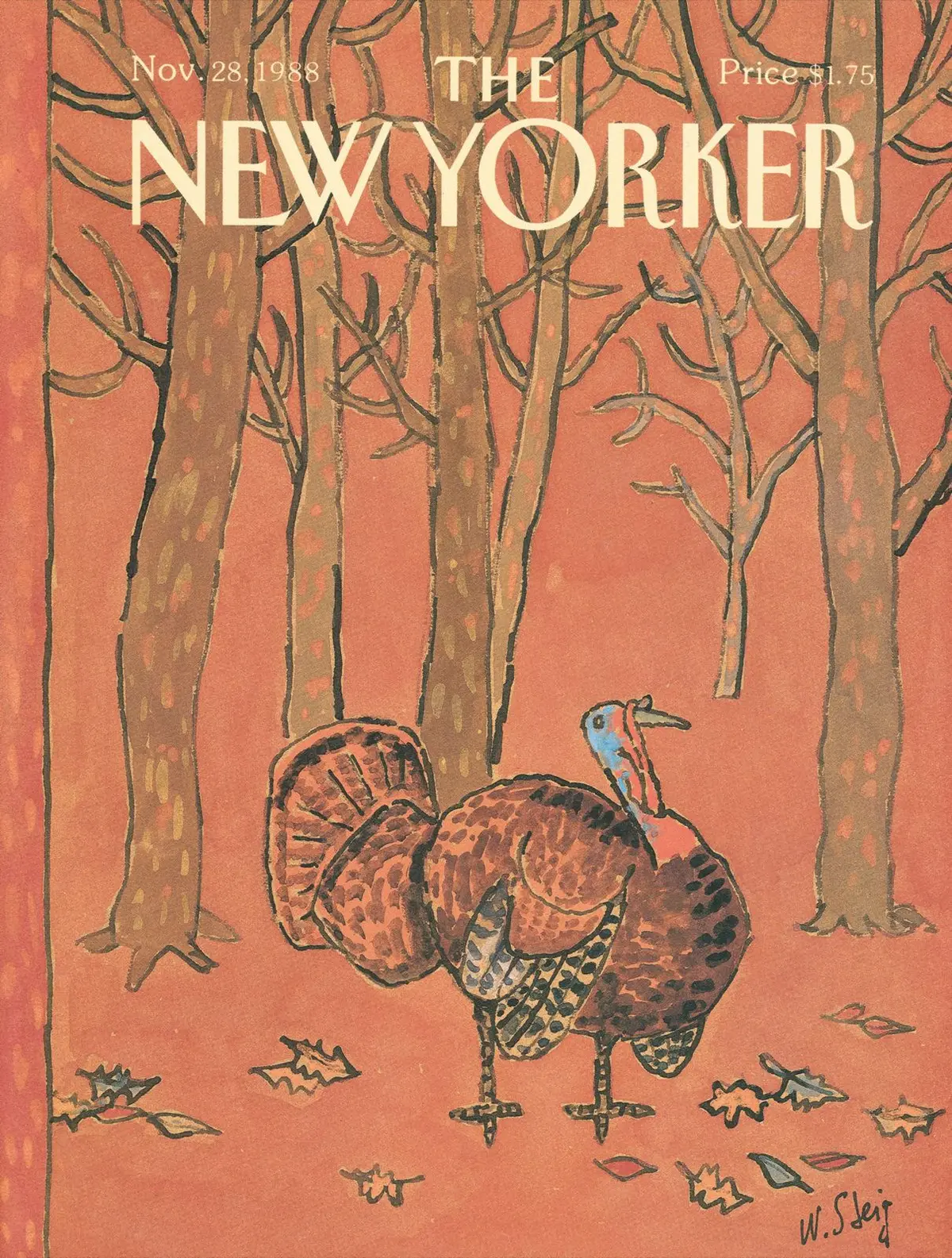 Обложка The New Yorker, 28 ноября 1988, художник Уильям Стейг