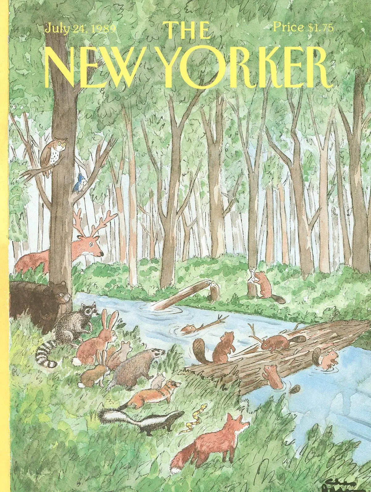 Обложка The New Yorker, 24 июля 1989, художник Чарльз Аддамс