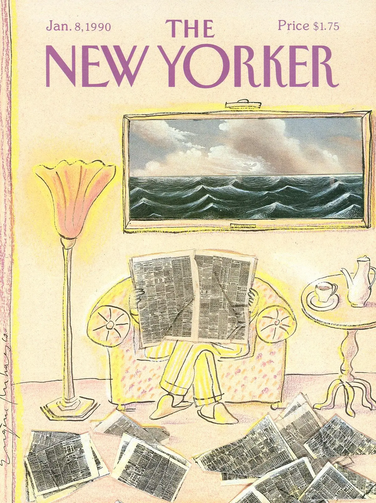 Обложка The New Yorker, 8 января 1990, художник Эжен Михаеско