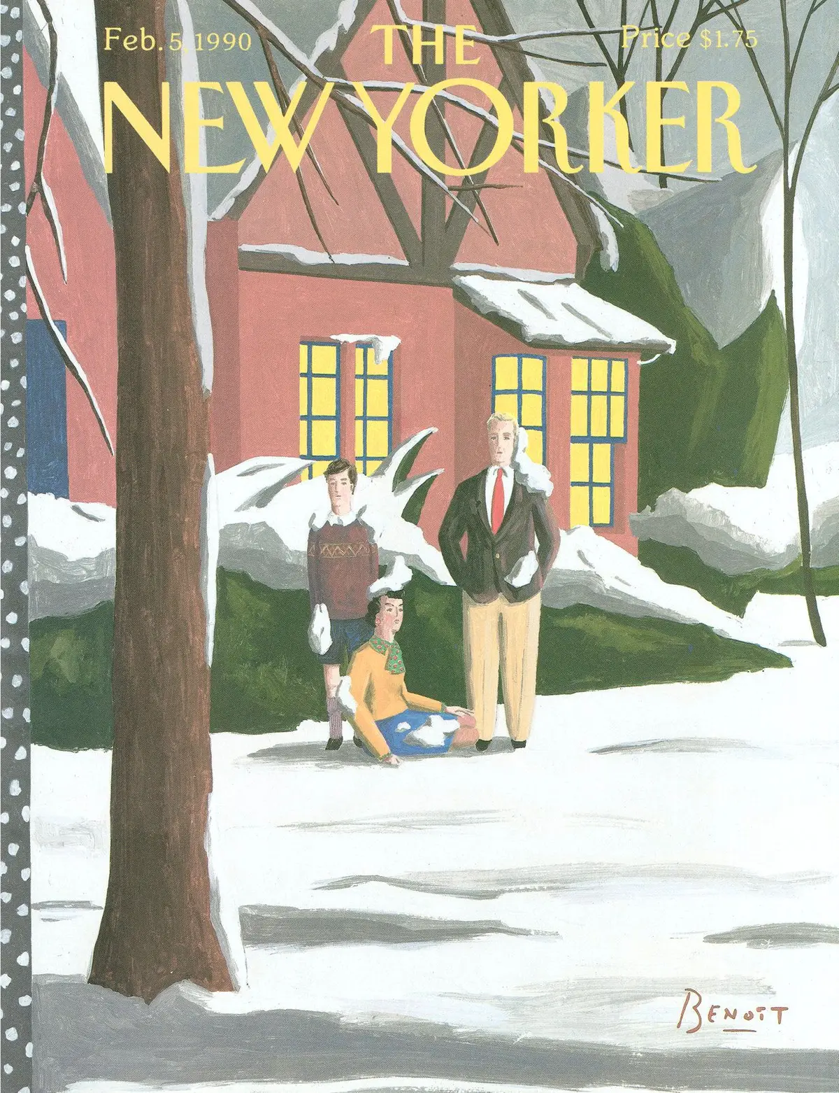 Обложка The New Yorker, 5 февраля 1990, художник Бенуа ван Иннис