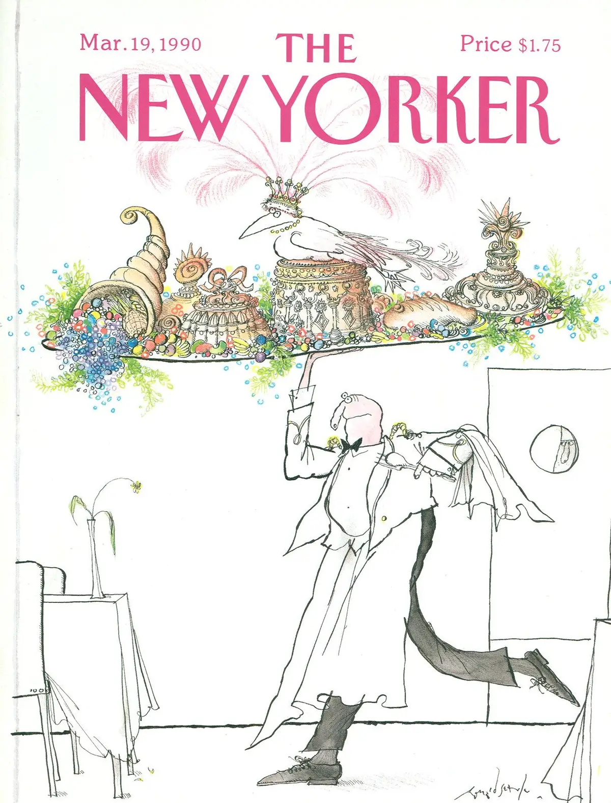 Обложка The New Yorker, 19 марта 1990, художник Рональд Сёрл