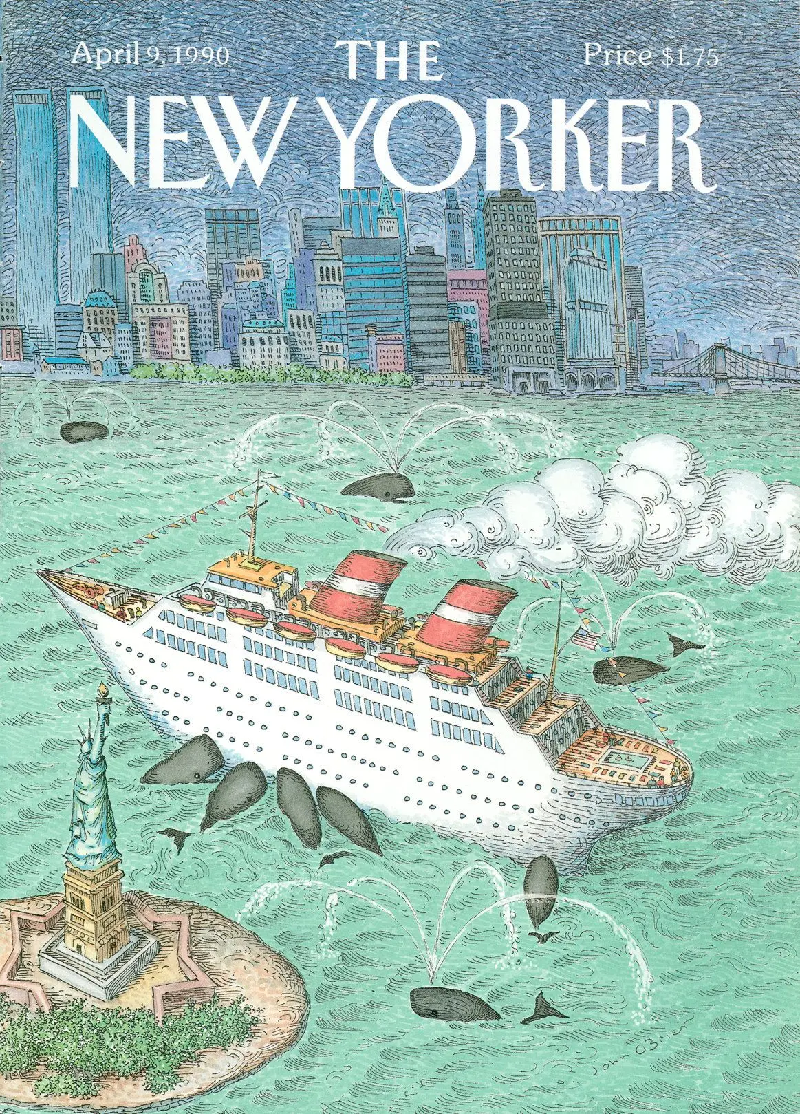 Обложка The New Yorker, 9 апреля 1990, художник Джон О’Брайен