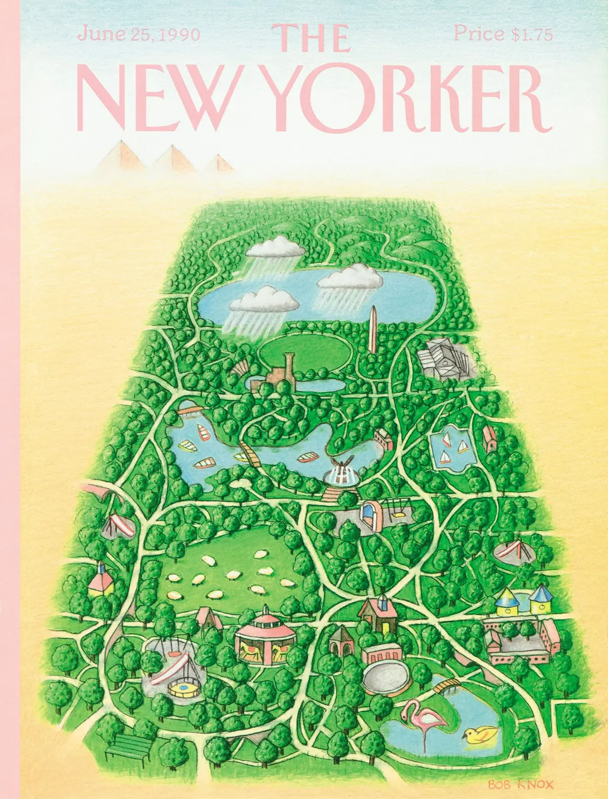 Обложка The New Yorker, 25 июня 1990, художник Боб Нокс