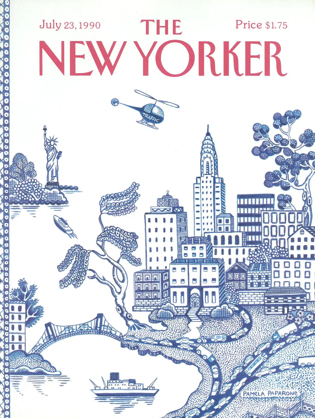 Обложка The New Yorker, 23 июля 1990, художник Памела Папароне