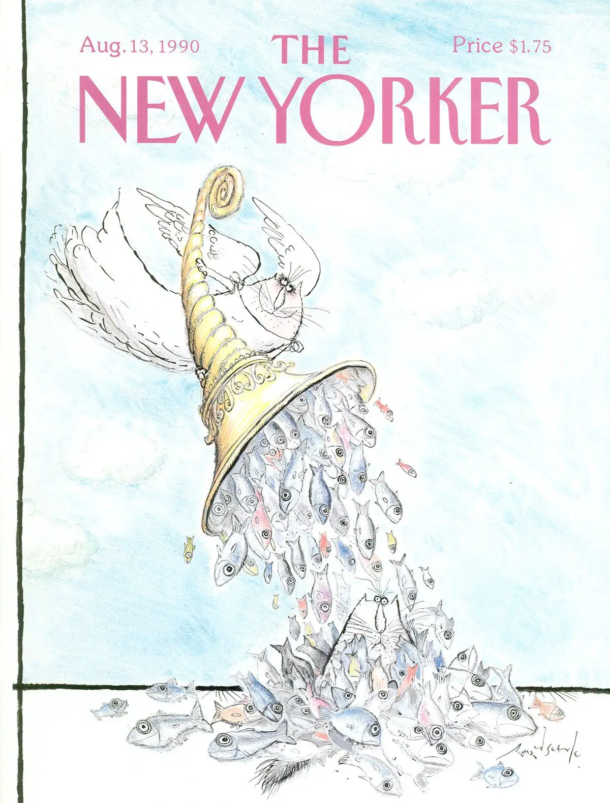 Обложка The New Yorker, 13 августа 1990, художник Рональд Сёрл