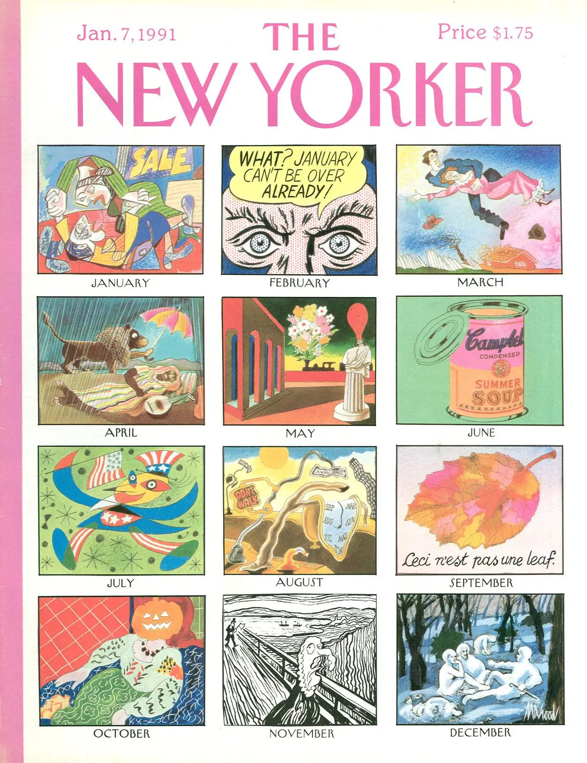 Обложка The New Yorker, 7 января 1991, художник Кеннет Махуд