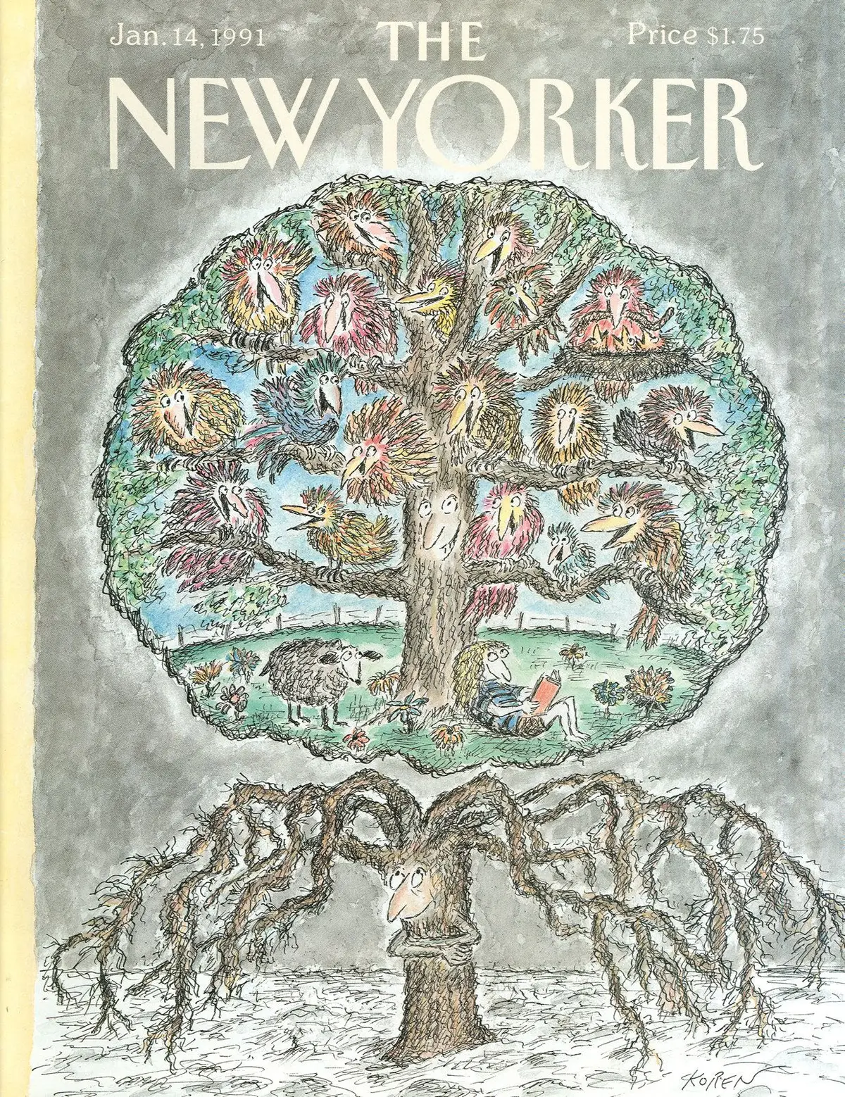 Обложка The New Yorker, 14 января 1991, художник Эдвард Корен