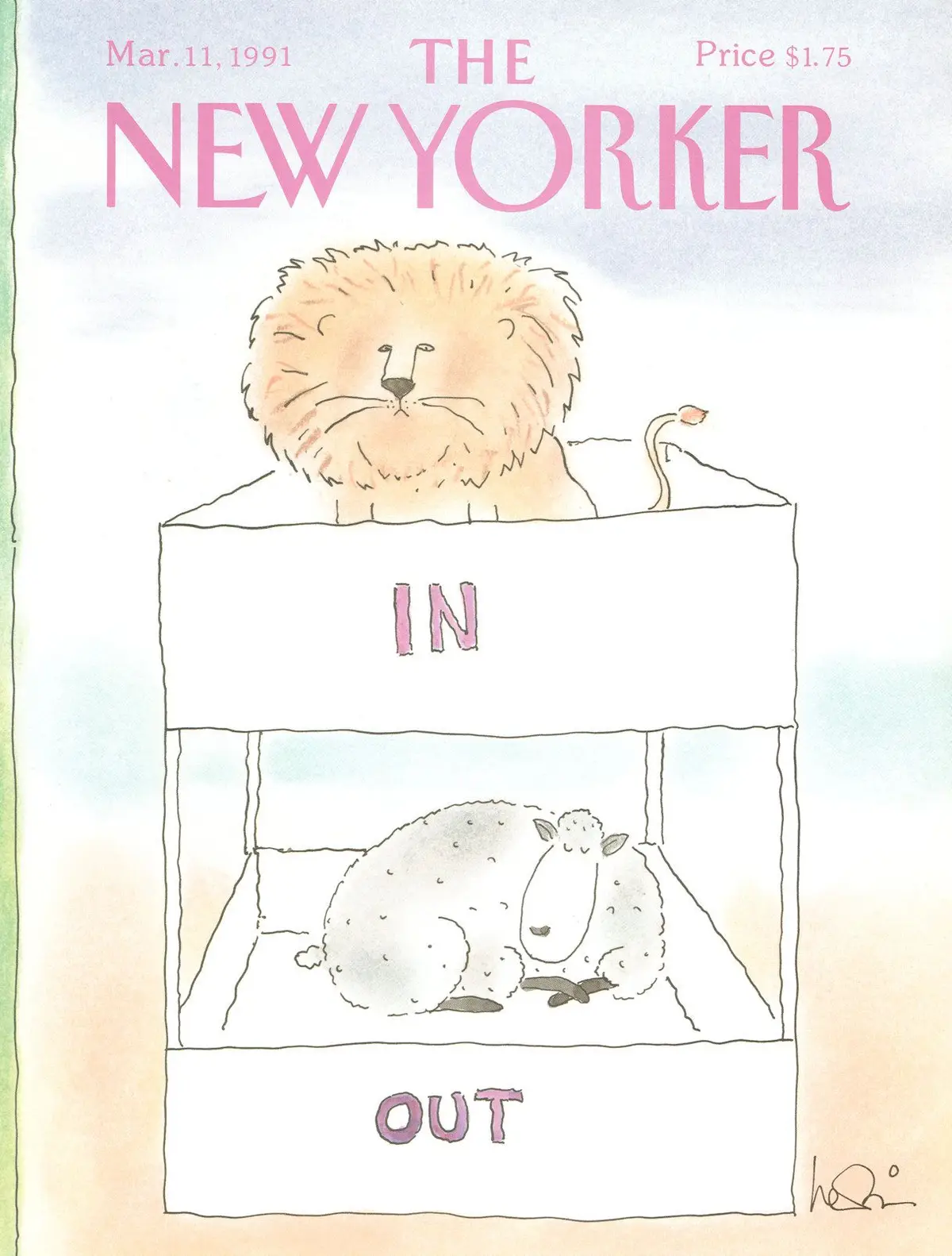 Обложка The New Yorker, 11 марта 1991, художник Арни Левин
