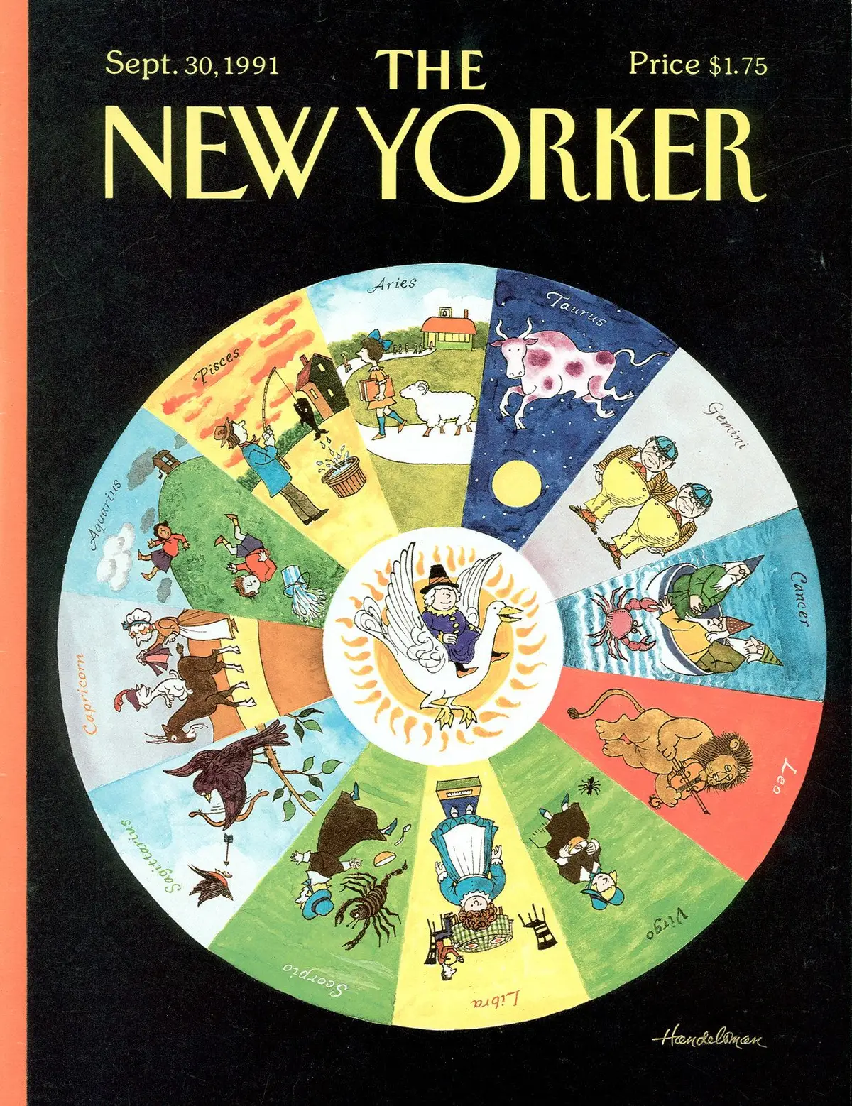 Обложка The New Yorker, 30 сентября 1991, художник Дж. Б. Хендельсман
