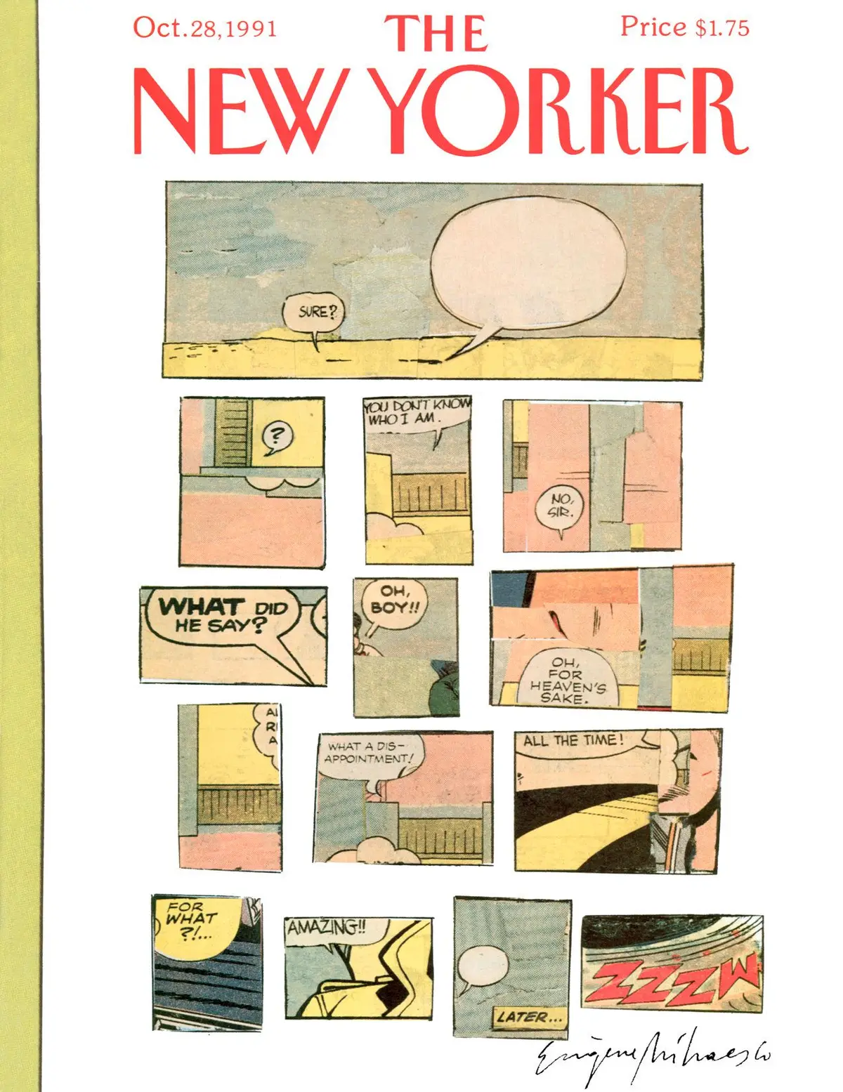 Обложка The New Yorker, 28 октября 1991, художник Эжен Михаеско