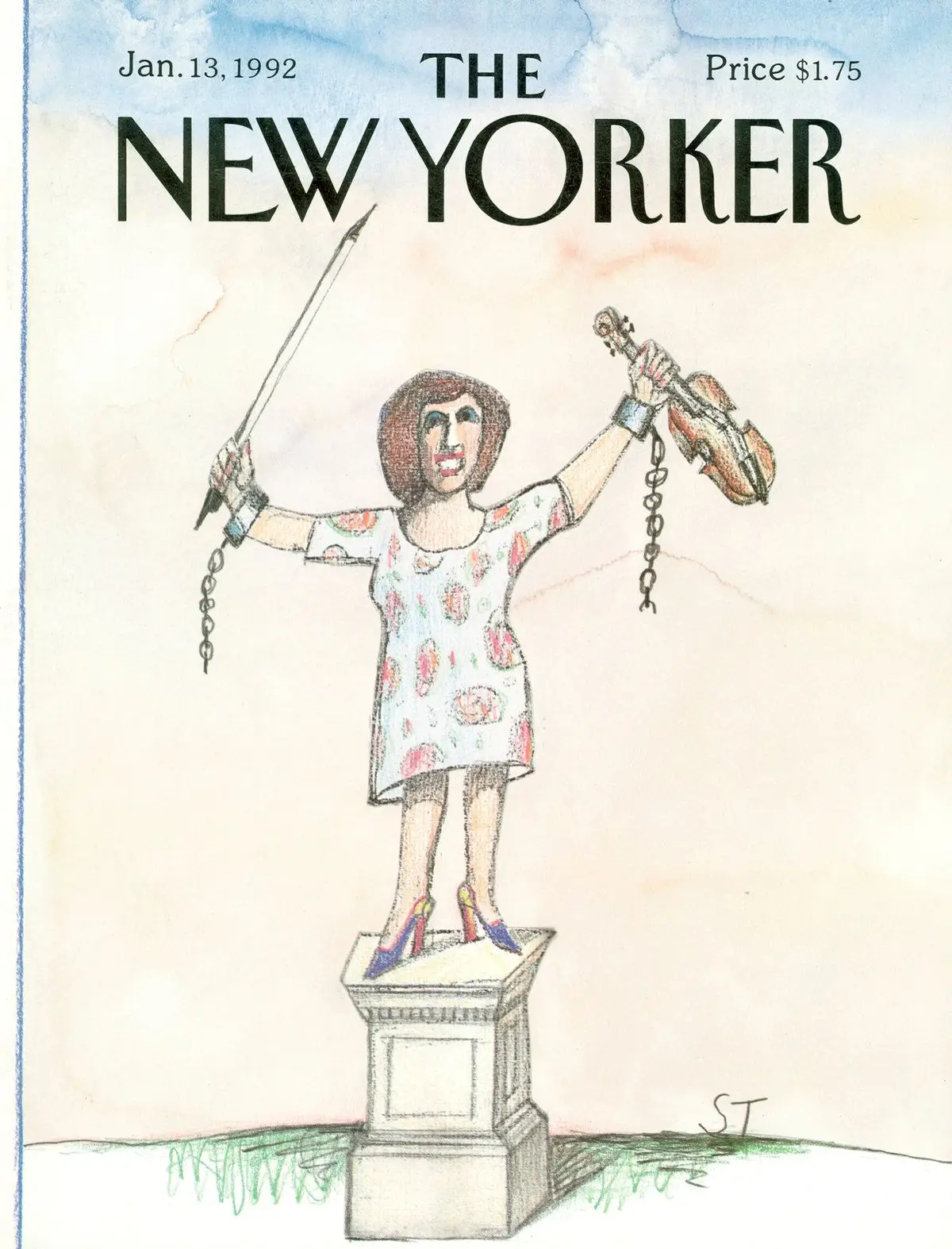 Обложка The New Yorker, 13 января 1992, художник Сол Стейнберг