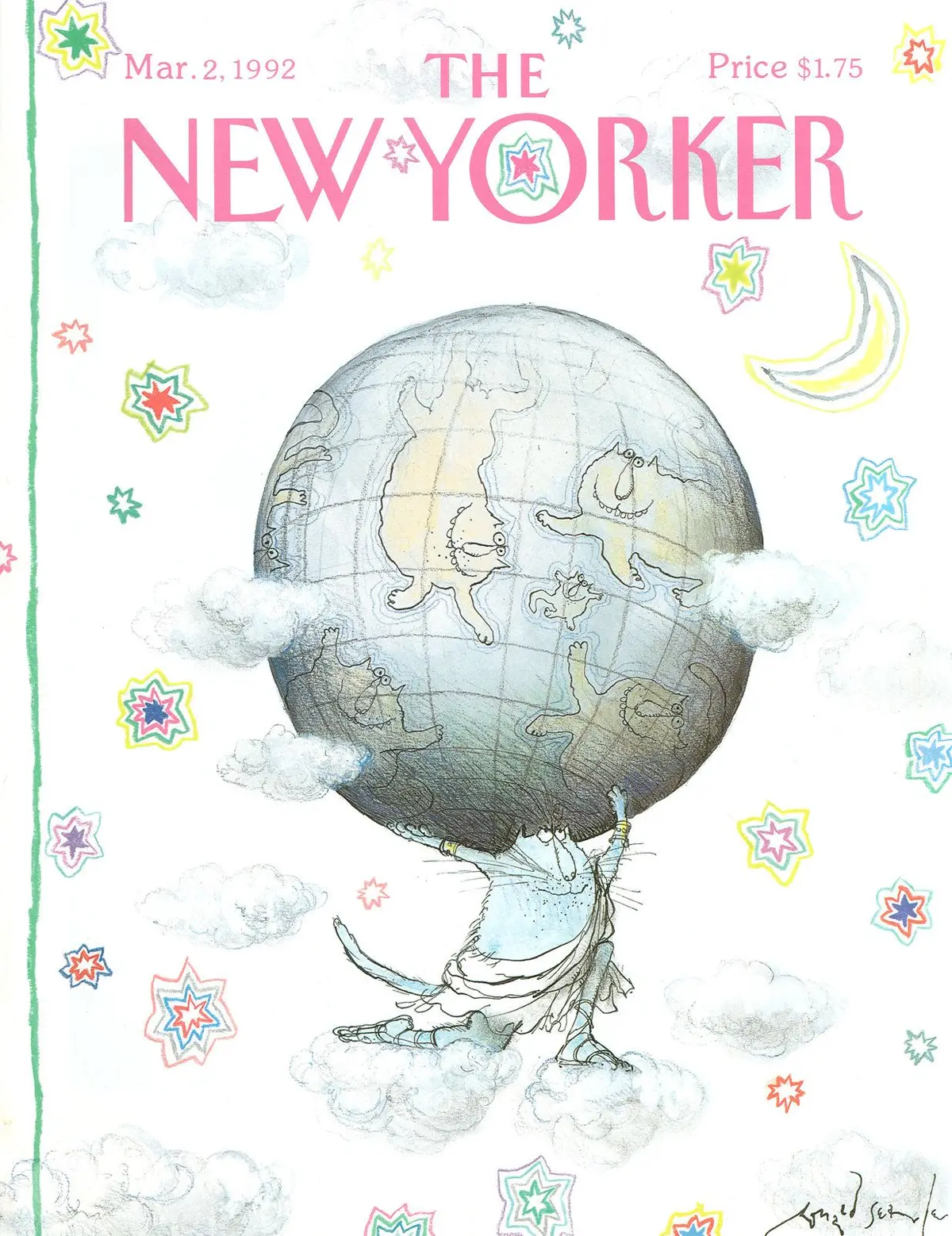 Обложка The New Yorker, 2 марта 1992, художник Рональд Сёрл