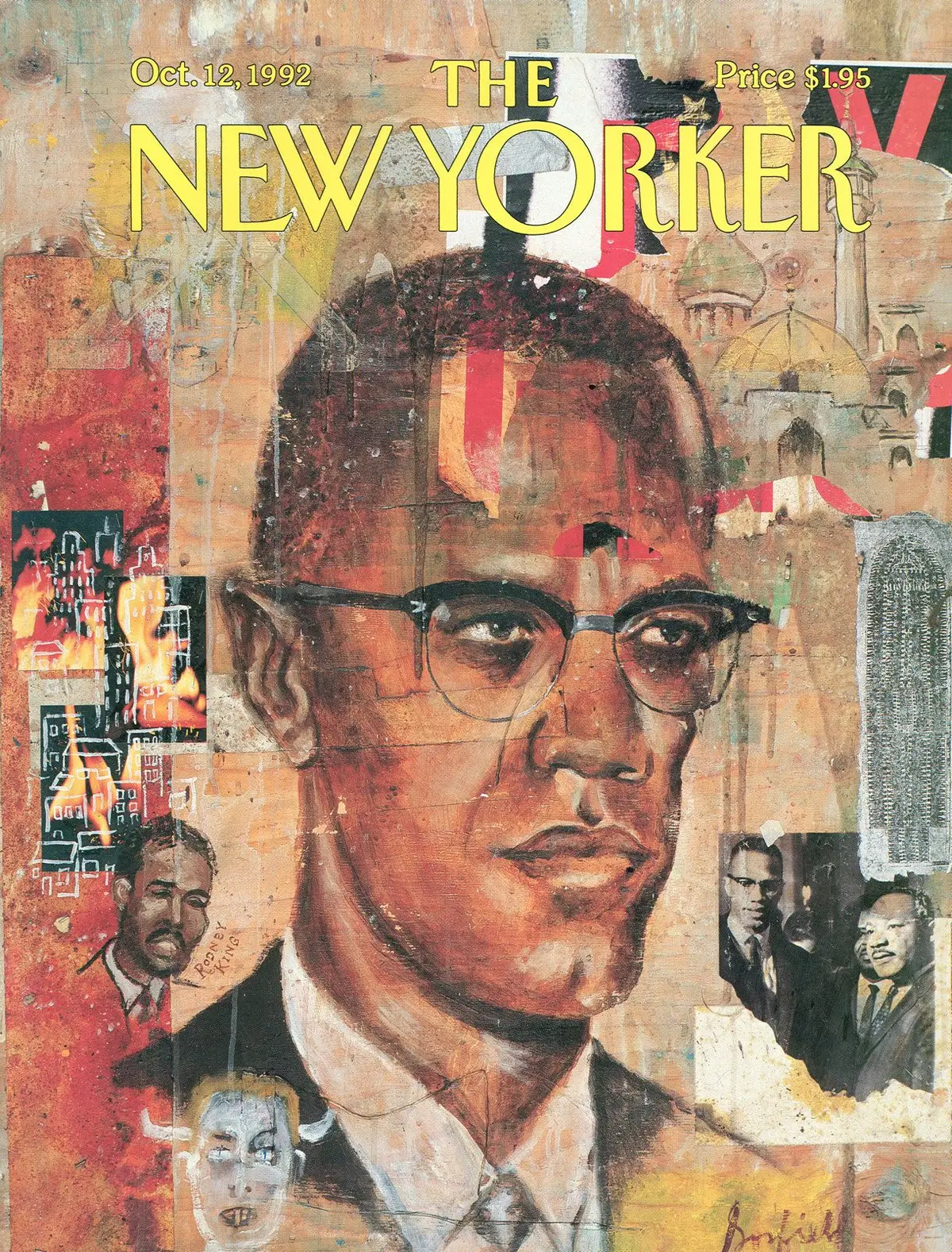 Обложка The New Yorker, 12 октября 1992: Малкольм Икс, художник Джош Госфилд