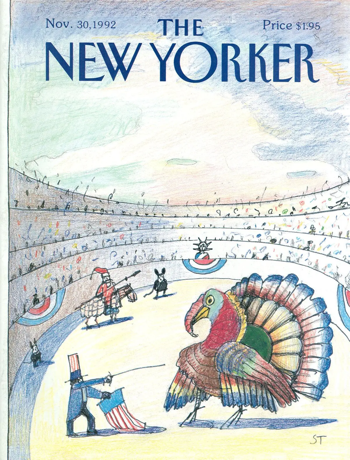 Обложка The New Yorker, 30 ноября 1992, художник Сол Стейнберг