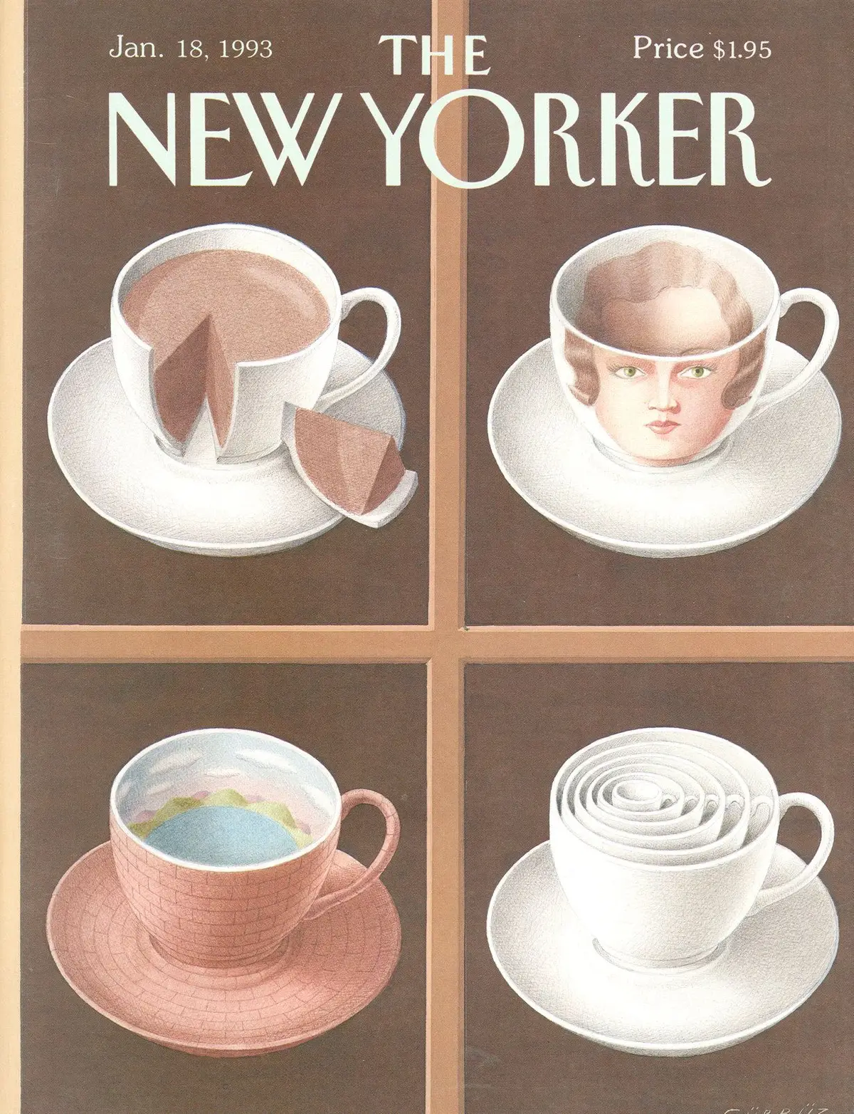 Обложка The New Yorker, 18 января 1993, художник Гюрбюз Доган Экшиоглу