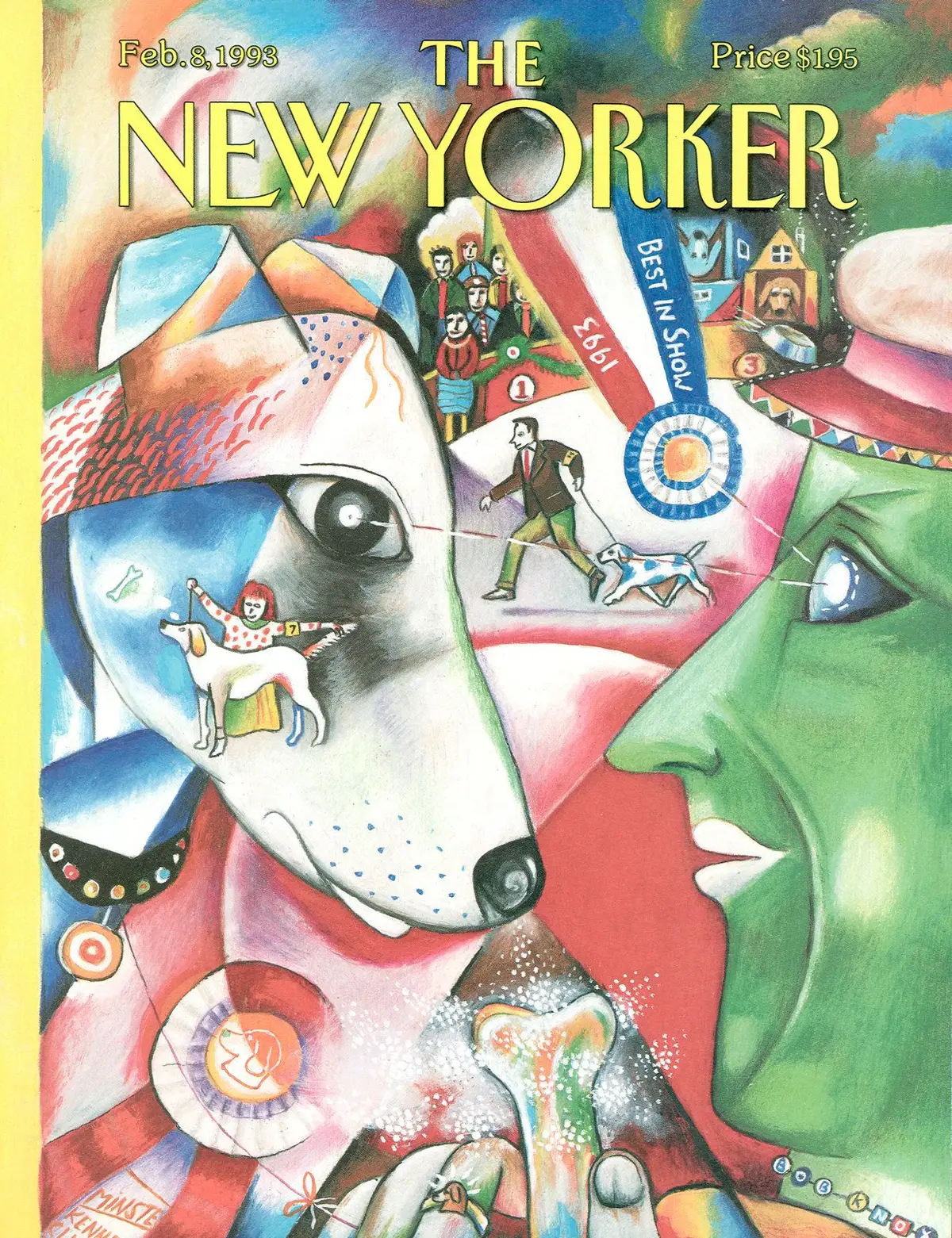 Обложка The New Yorker, 8 февраля 1993: Вестминстерская выставка собак, художник Боб Нокс