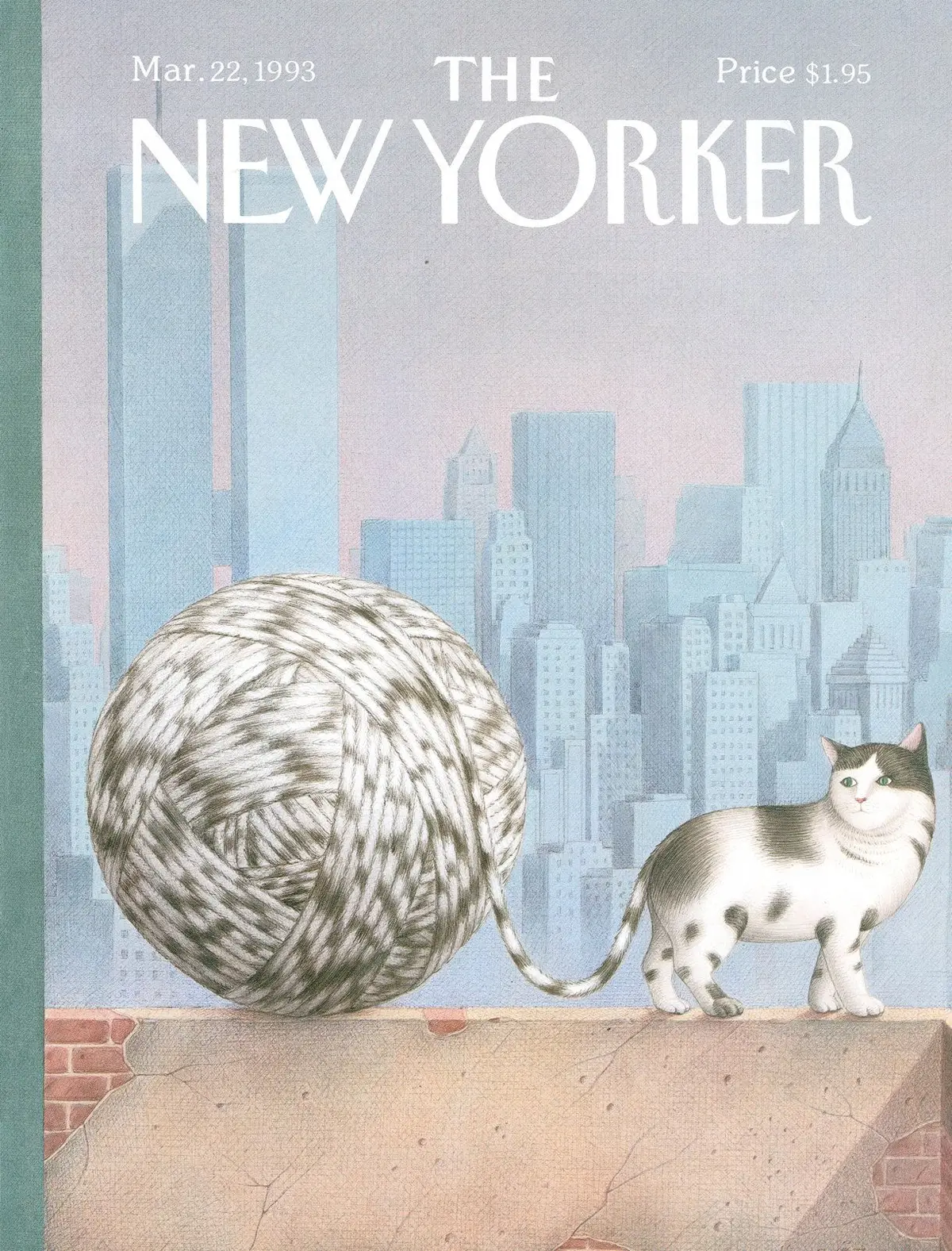 Обложка The New Yorker, 22 марта 1993: Кошачья прогулка, художник Гюрбюз Доган Экшиоглу