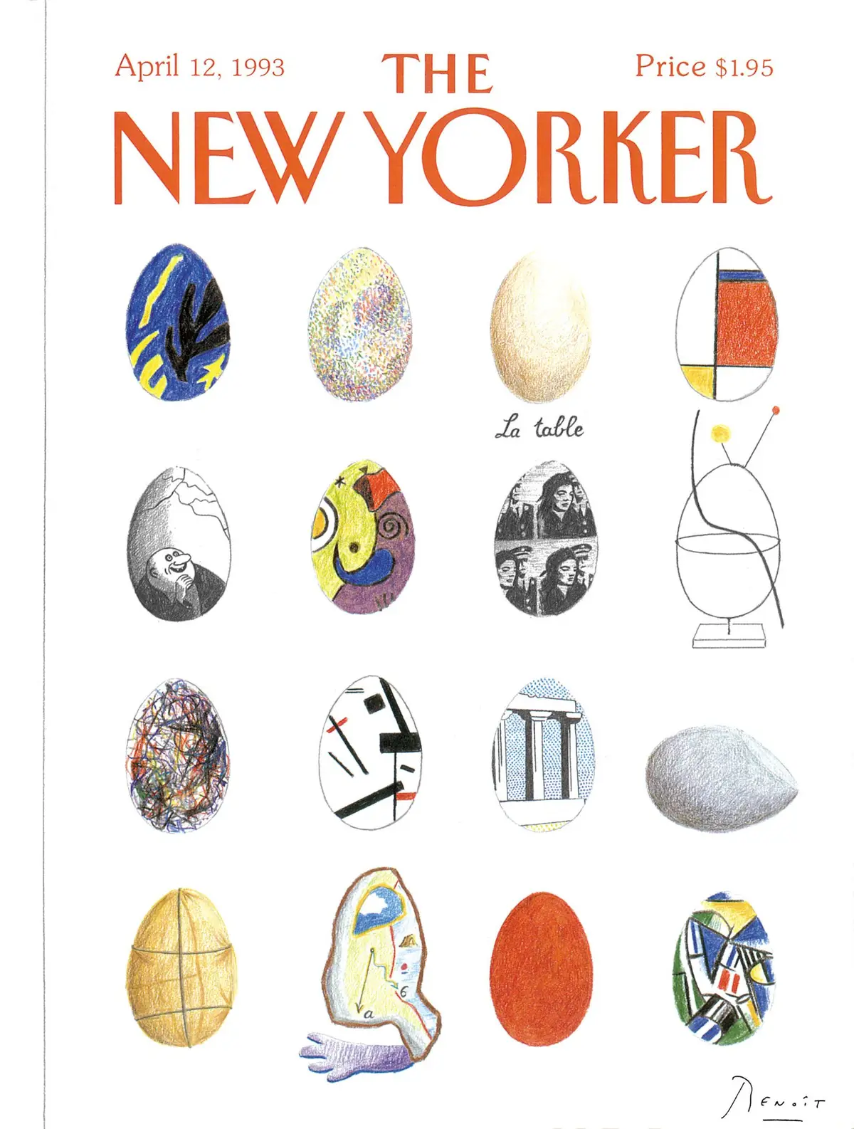 Обложка The New Yorker, 12 апреля 1993: Игра в напёрстки, художник Бенуа ван Иннис