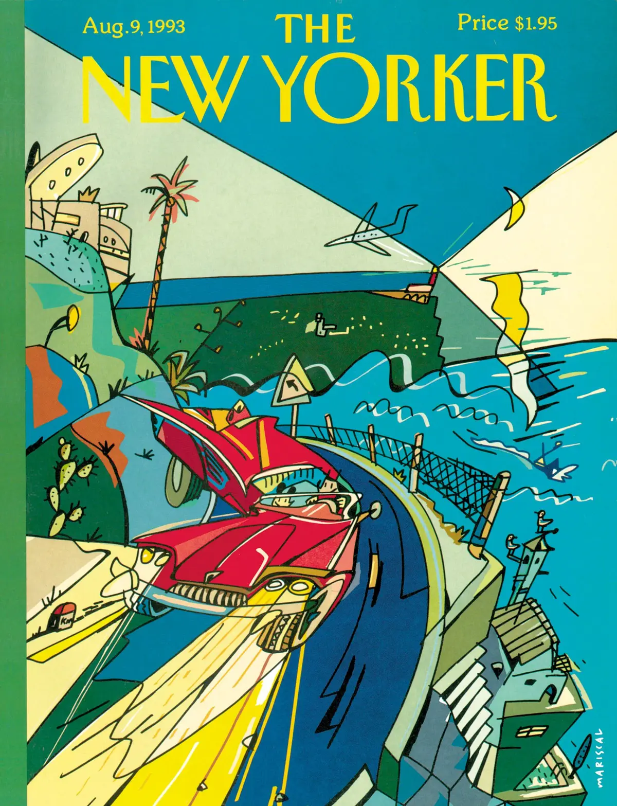 Обложка The New Yorker, 9 августа 1993: Океан или ничего, художник Хавьер Марискаль