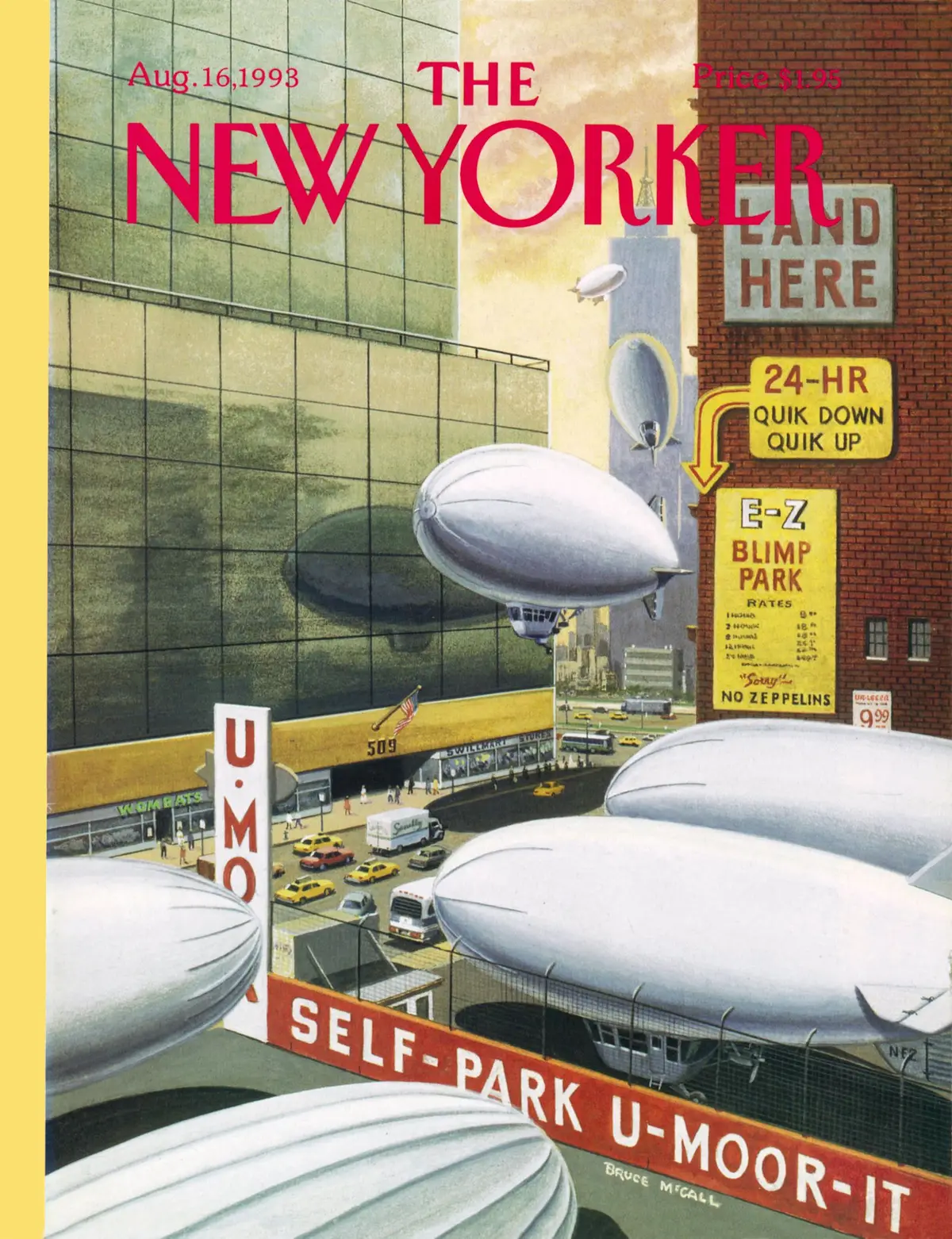 Обложка The New Yorker, 16 августа 1993: Парк дирижаблей, художник Брюс Макколл