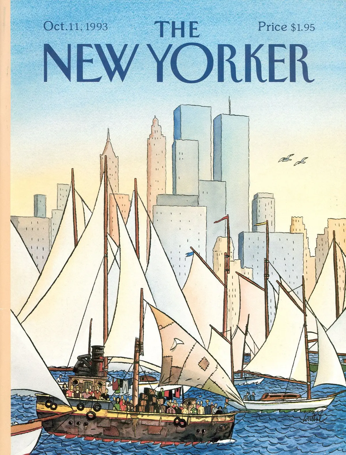 Обложка The New Yorker, 11 октября 1993: Снова в Новом Свете, художник Жак де Лусталь