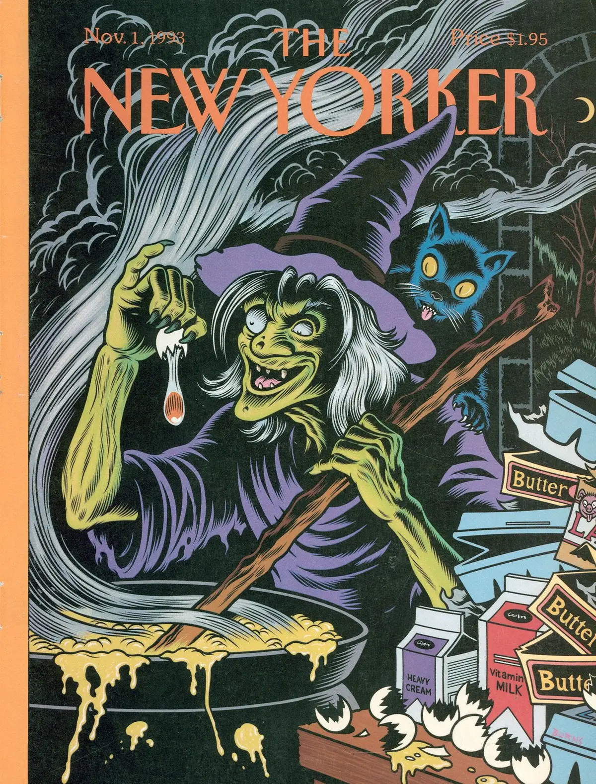 Обложка The New Yorker, 1 ноября 1993: Странное варево, художник Чарльз Бёрнс