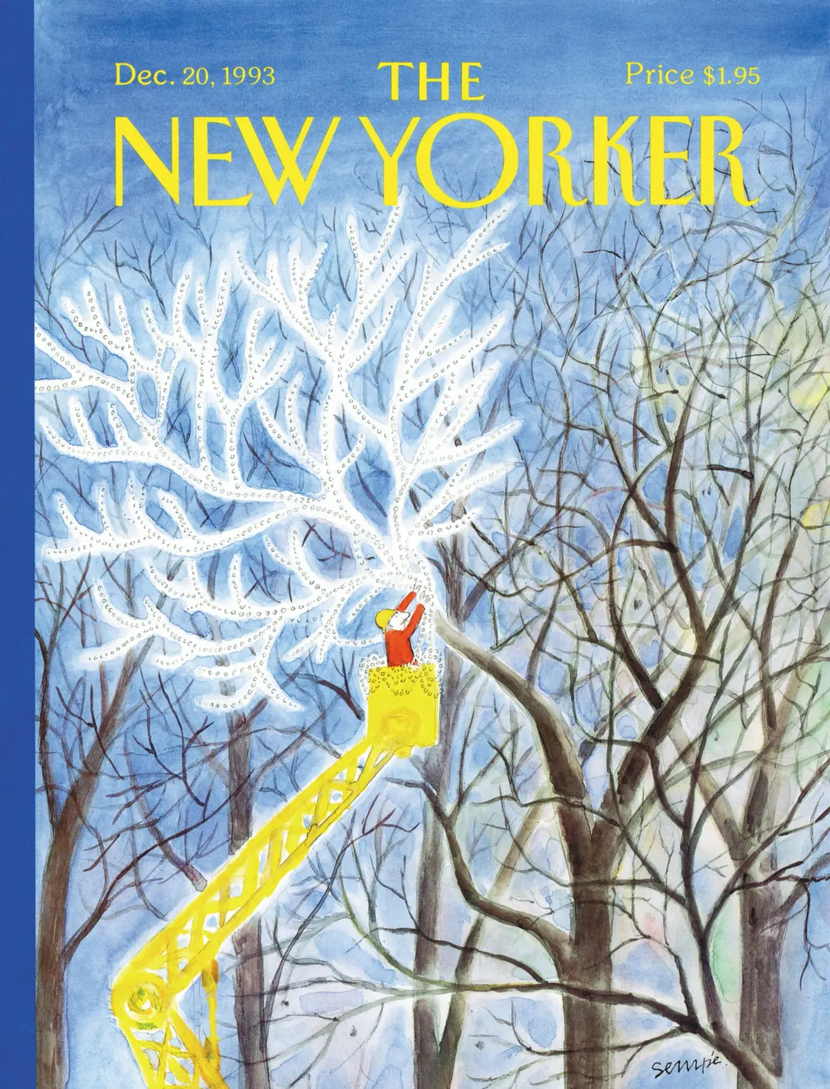 Обложка The New Yorker, 20 декабря 1993: Всё в огнях, художник Жан-Жак Сампе