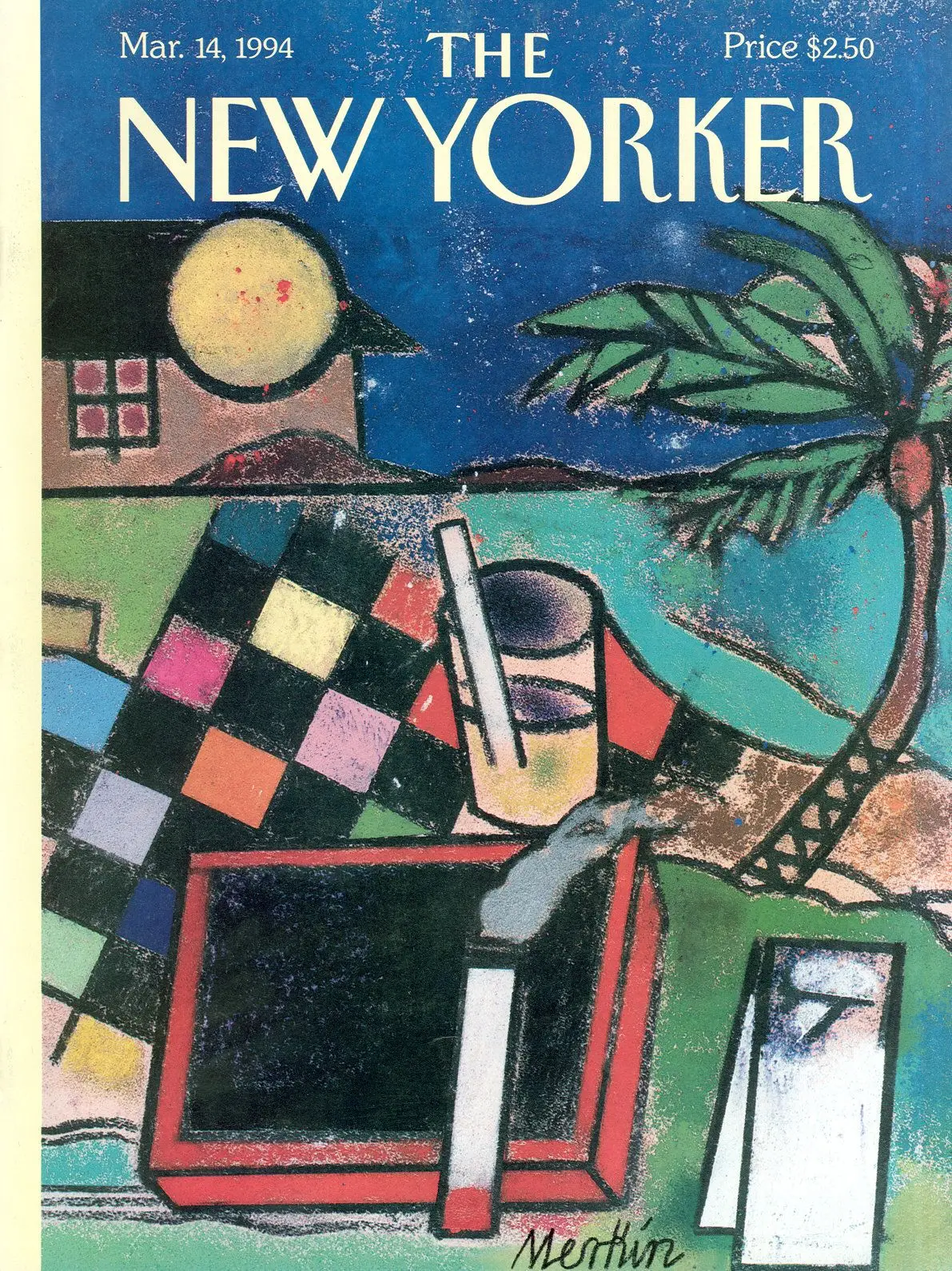 Обложка The New Yorker, 14 марта 1994: Жаль, что тебя здесь нет, художник Ричард Меркин