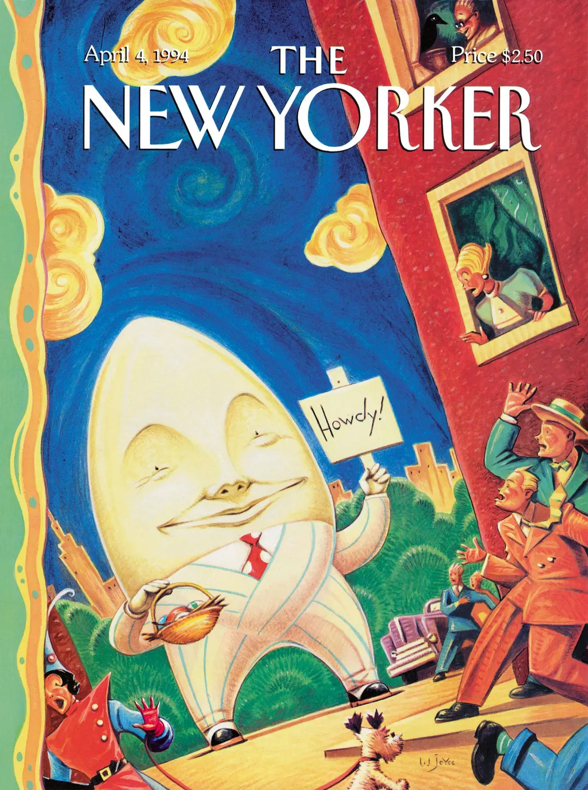 Обложка The New Yorker, 4 апреля 1994: Яичный человек, художник Уильям Джойс