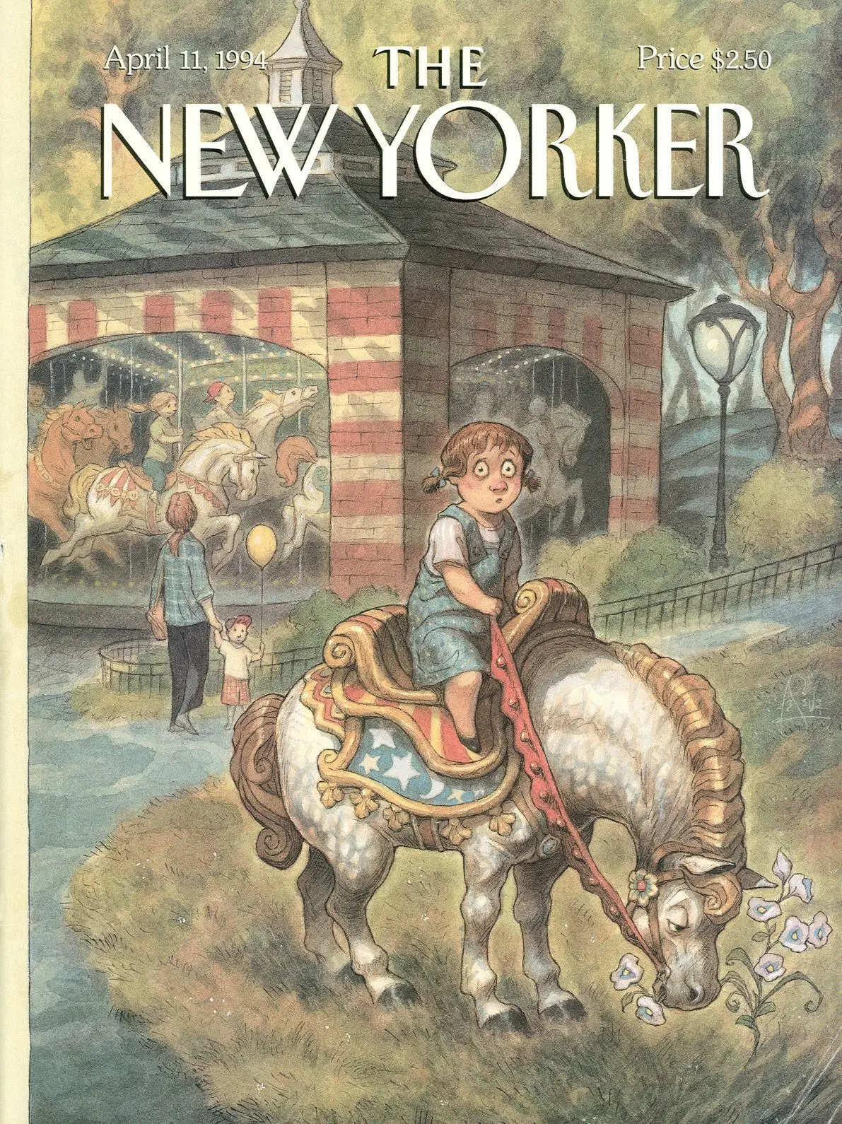 Обложка The New Yorker, 11 апреля 1994: Остановись и понюхай цветы, художник Питер де Сев