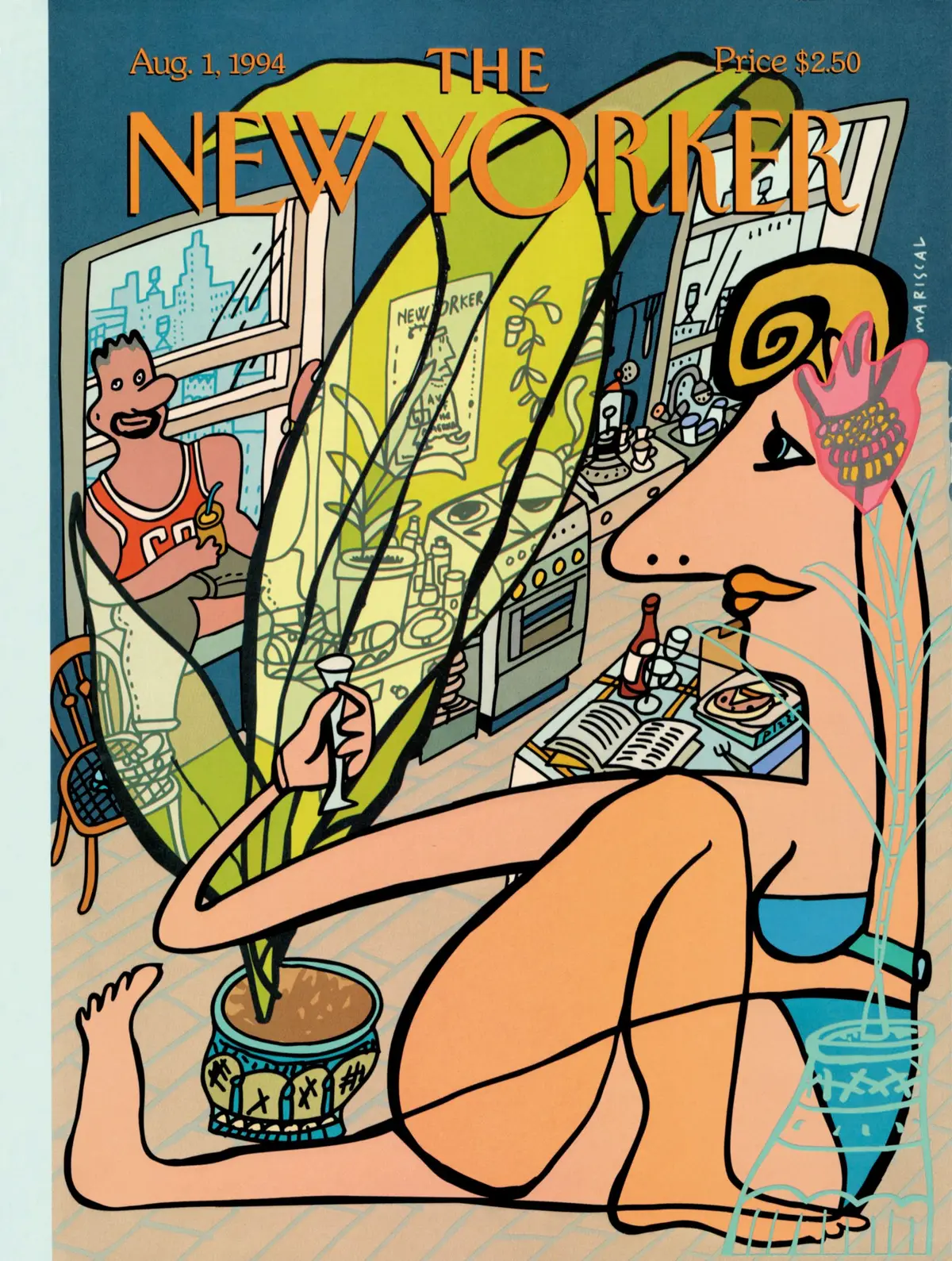 Обложка The New Yorker, 1 августа 1994: Жизнь в лофте, художник Хавьер Марискаль