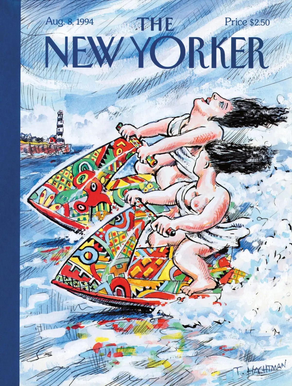Обложка The New Yorker, 8 августа 1994: Пикассо на пляже, художник Том Хахтман