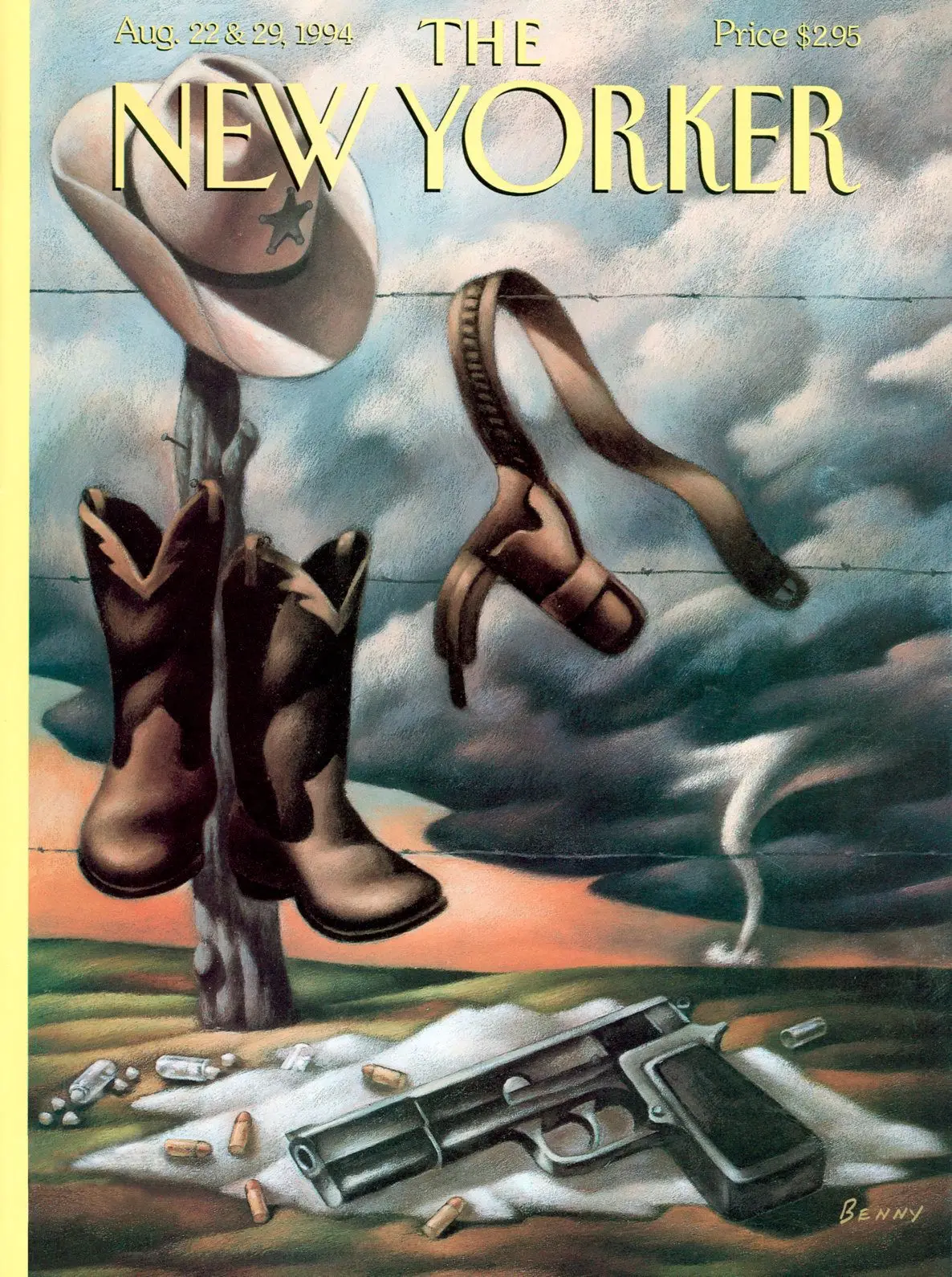 Обложка The New Yorker, 22 августа 1994: Сквозь бурю, художник Майк Бенни