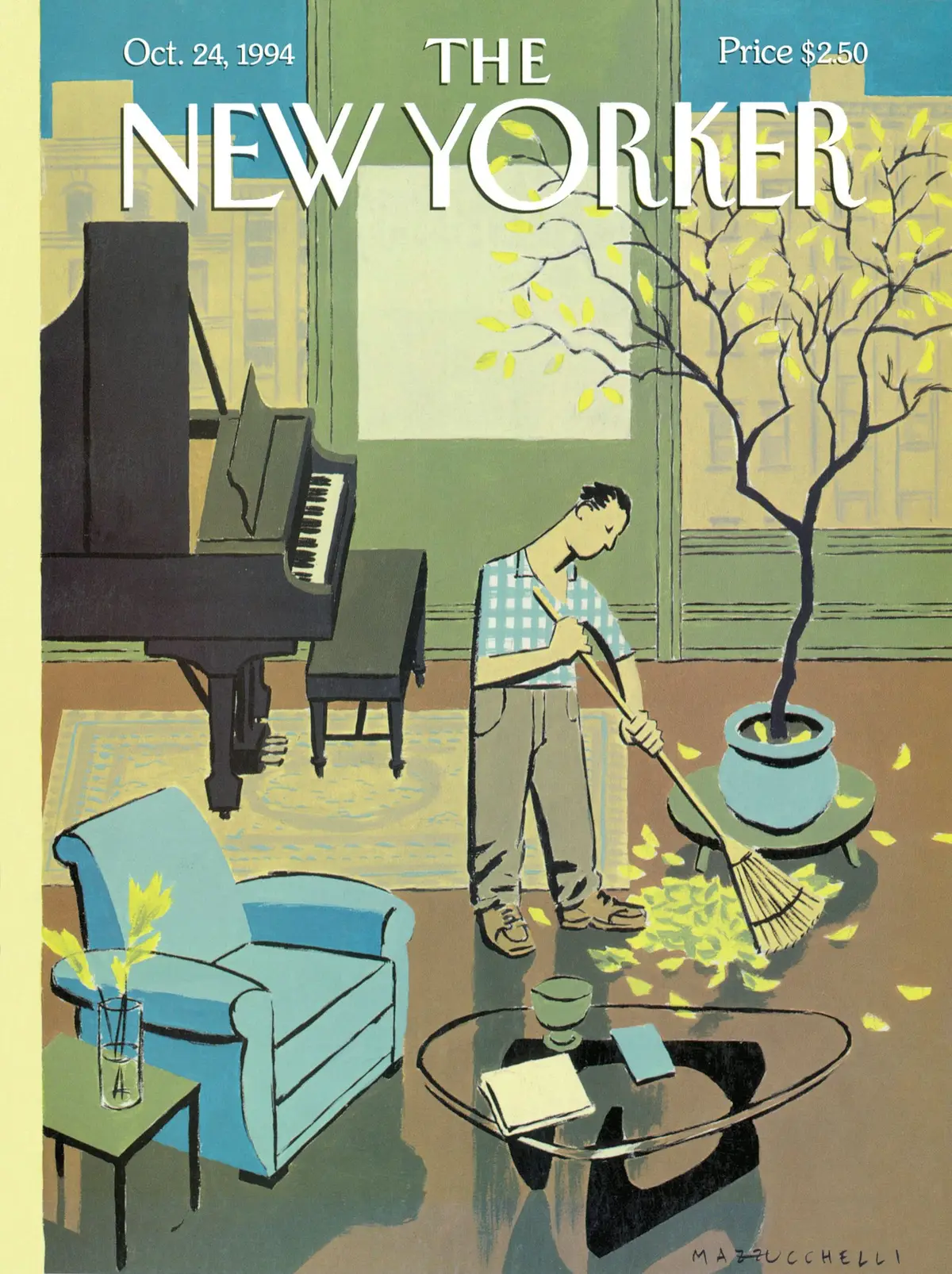 Обложка The New Yorker, 24 октября 1994: Осень, художник Дэвид Маццукелли