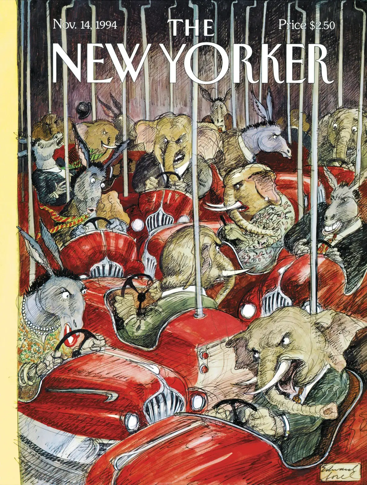 Обложка The New Yorker, 14 ноября 1994: Арена, художник Эдвард Сорел