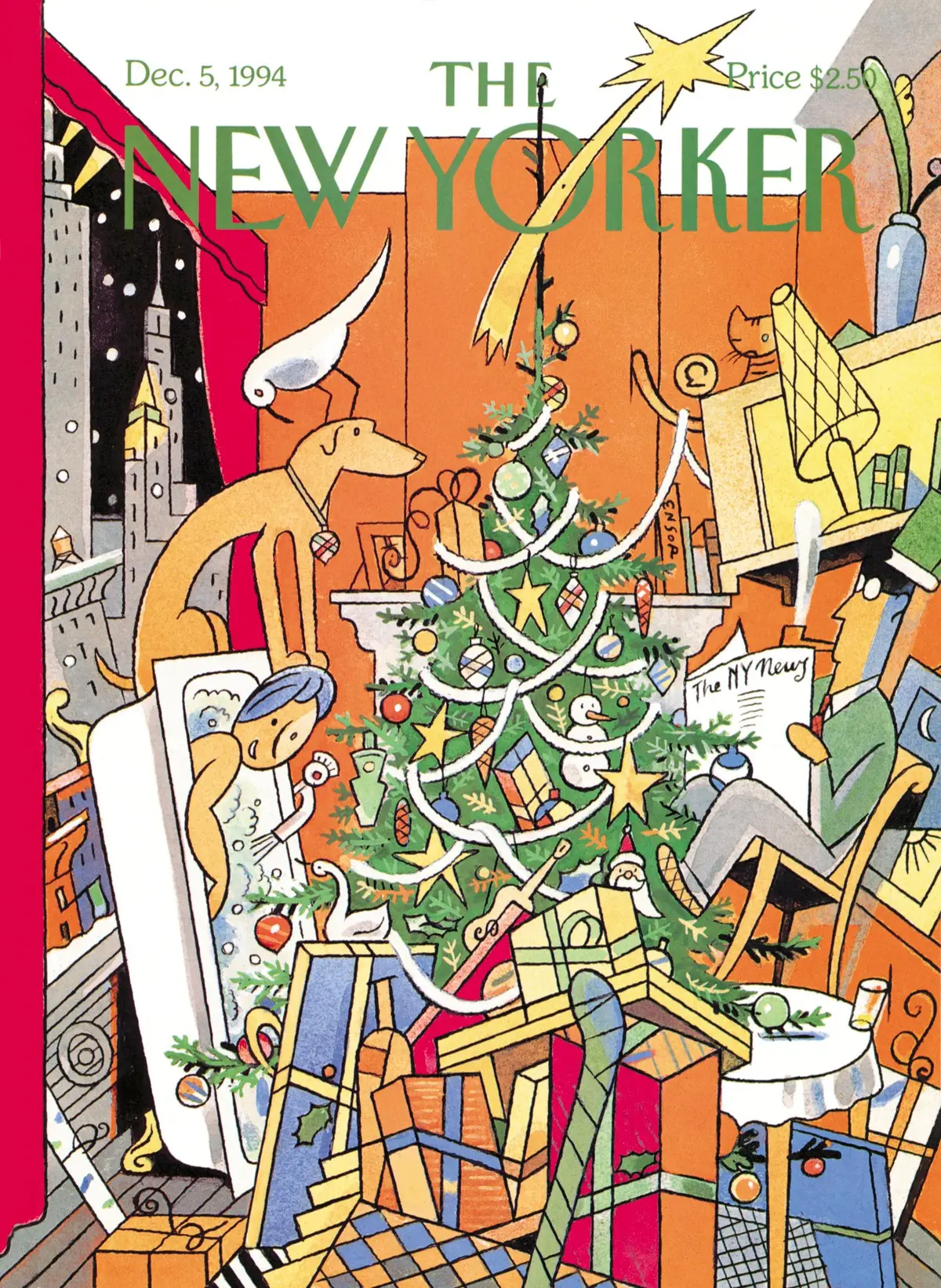 Обложка The New Yorker, 5 декабря 1994: Предпраздничная суета, художник Эвер Мелен