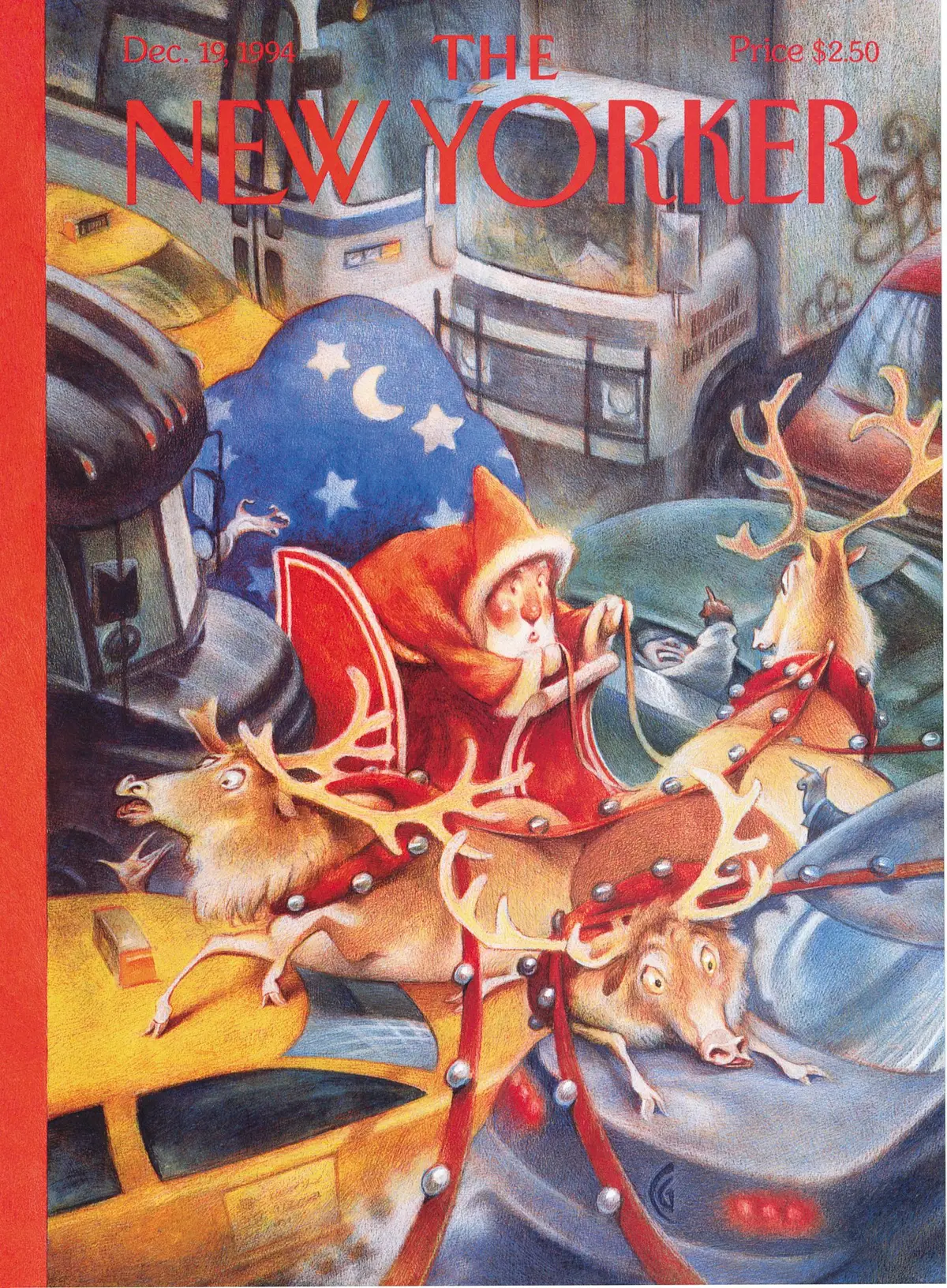 Обложка The New Yorker, 19 декабря 1994: Праздничные пробки, художник Картер Гудрич