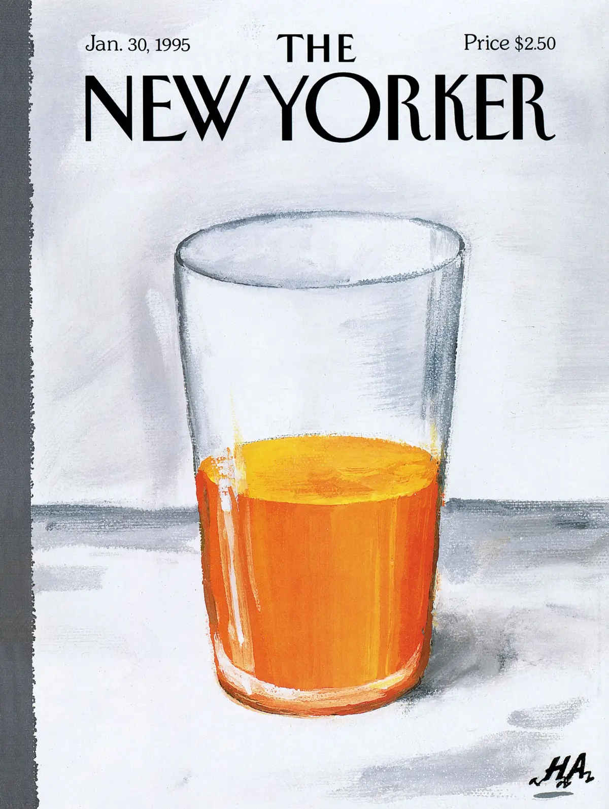 Обложка The New Yorker, 30 января 1995: Немного сока для начала дня, художник Боб Зоэлл