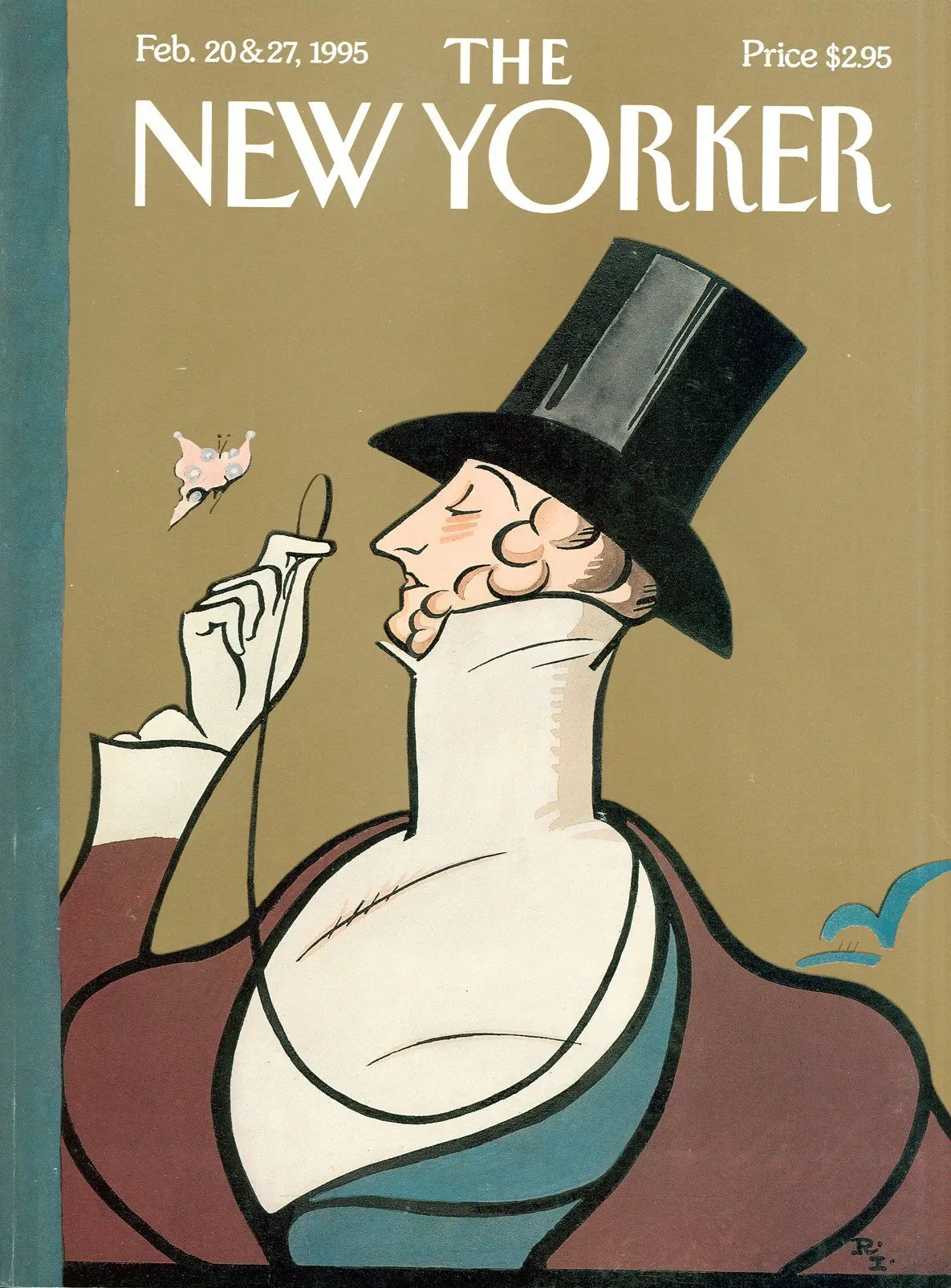 Обложка The New Yorker, 20 февраля 1995: Юстас Тилли, художник Реа Ирвин